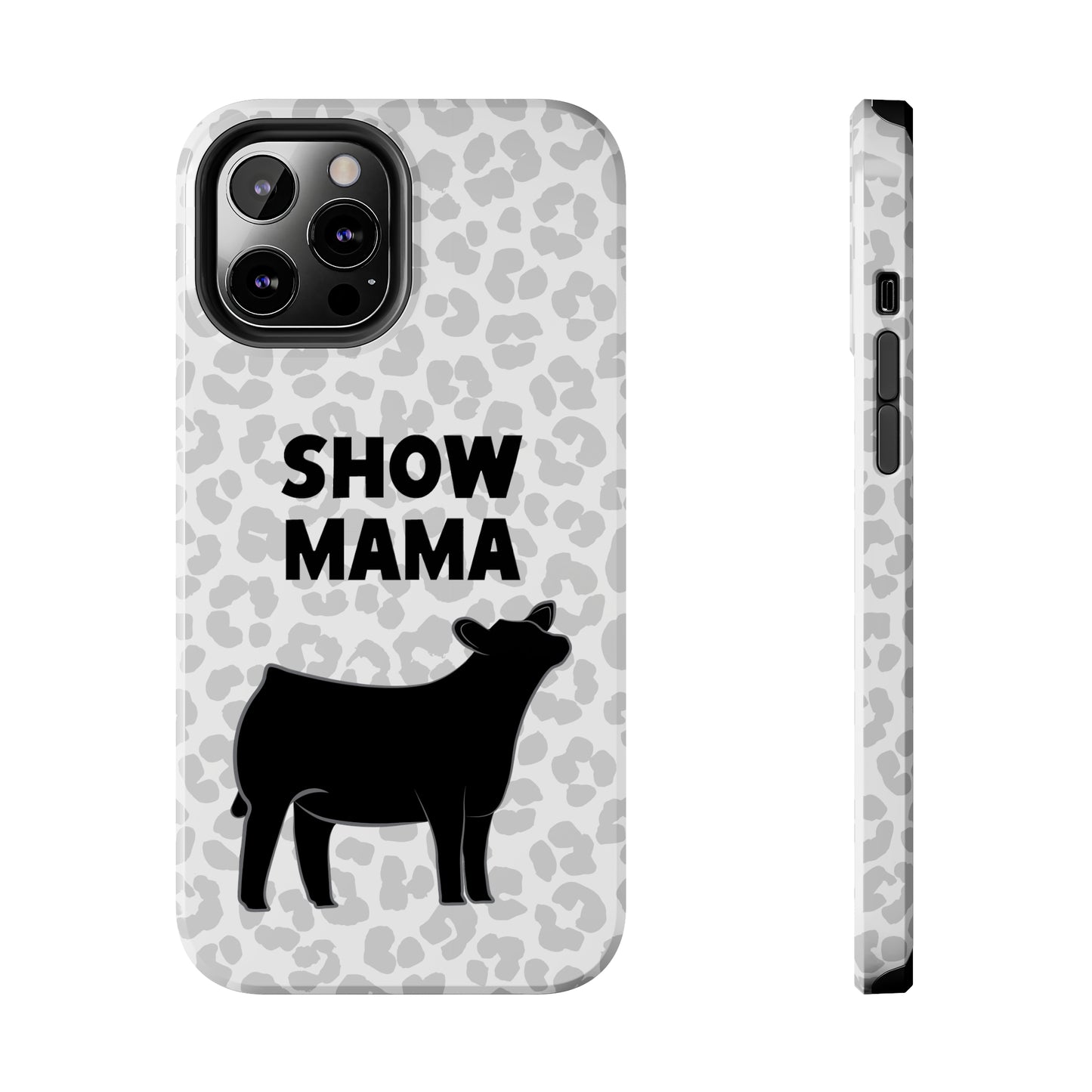 Show Mama Angus Show Heifer Leopard Print Phone Cases | Livestock Phone Case | Gifts for Her | 4H Club Gifts | Show Heifer Phone Case