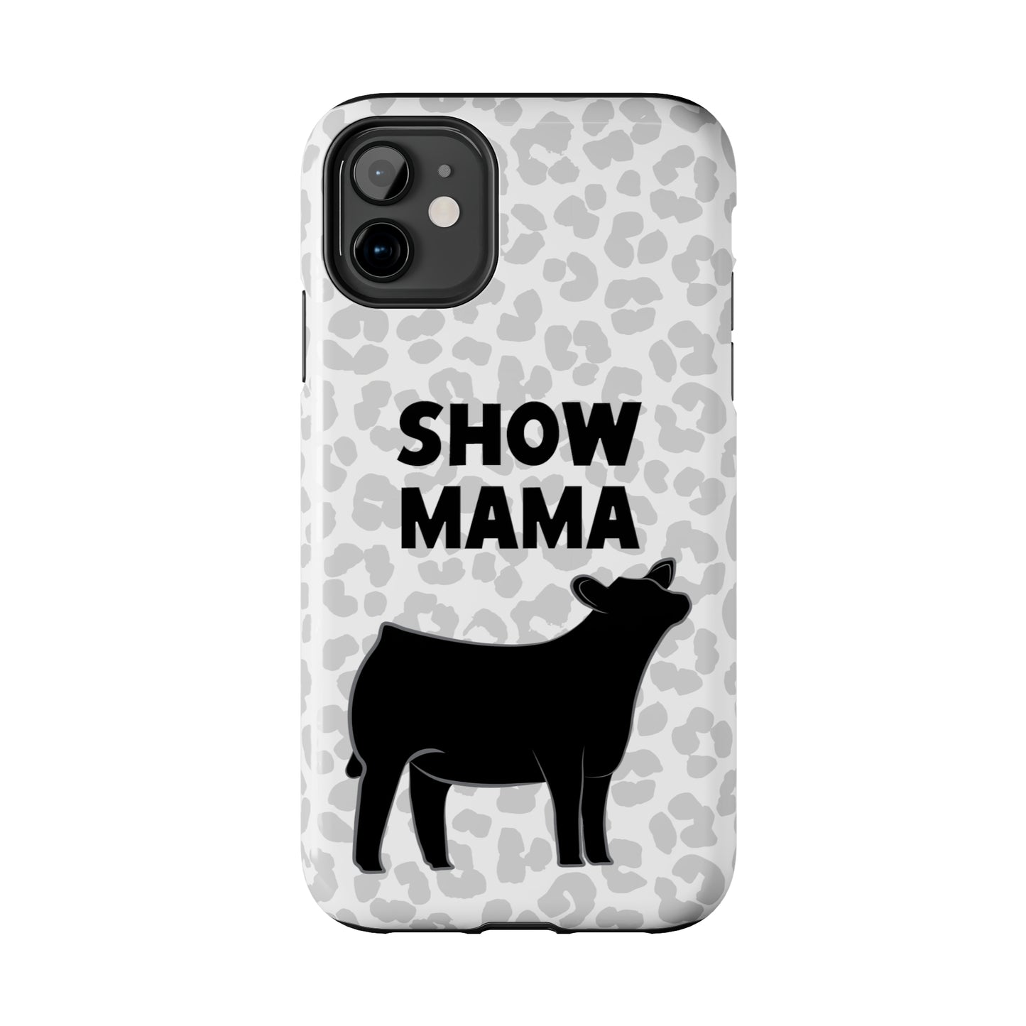 Show Mama Angus Show Heifer Leopard Print Phone Cases | Livestock Phone Case | Gifts for Her | 4H Club Gifts | Show Heifer Phone Case