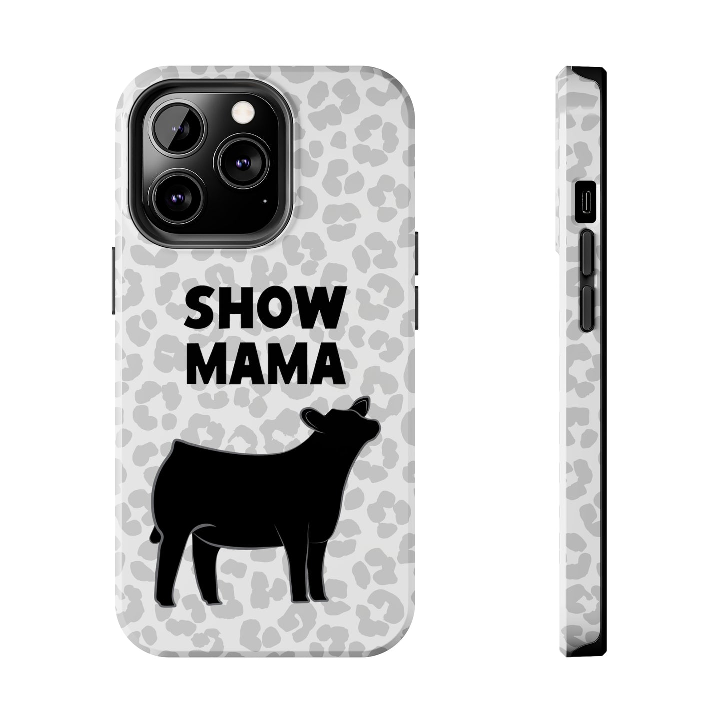 Show Mama Angus Show Heifer Leopard Print Phone Cases | Livestock Phone Case | Gifts for Her | 4H Club Gifts | Show Heifer Phone Case