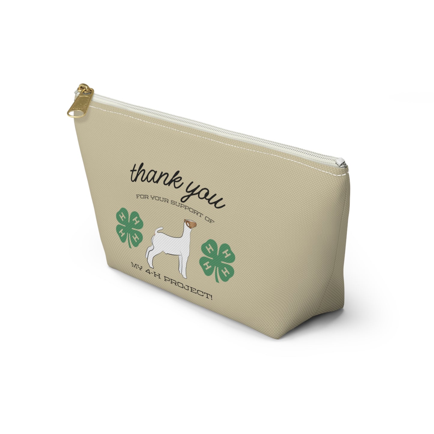 4H Club Buyers Gift Accessory Pouch | Show Goat Buyer Gift | 4-H Clover | County Fair Buyers Gift | Livestock Thank You Gift