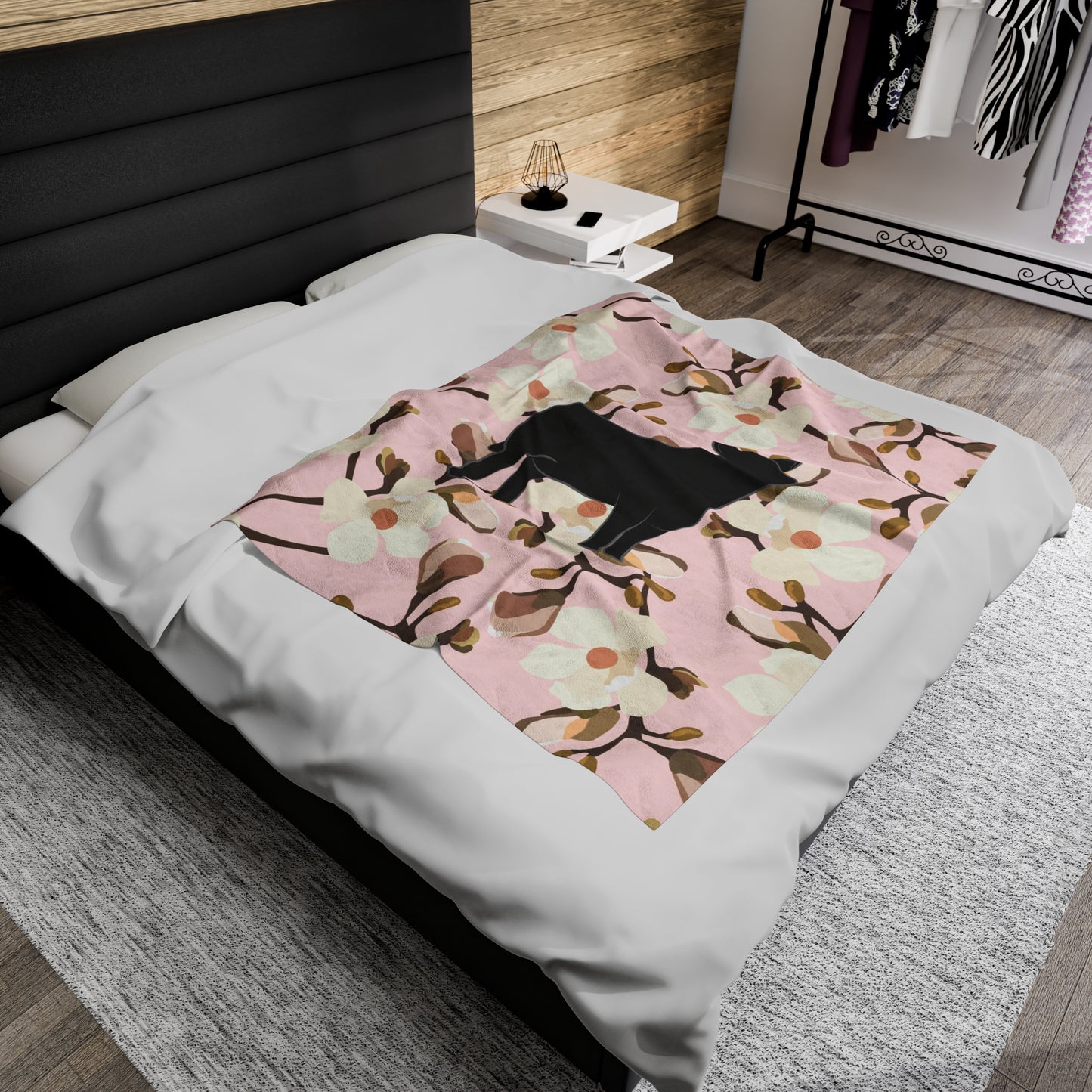 Angus Heifer Floral Velveteen Plush Blanket | Show Heifer Gift | Livestock Buyer Gifts | Show Livestock Gift | Livestock Award | Angus Cows