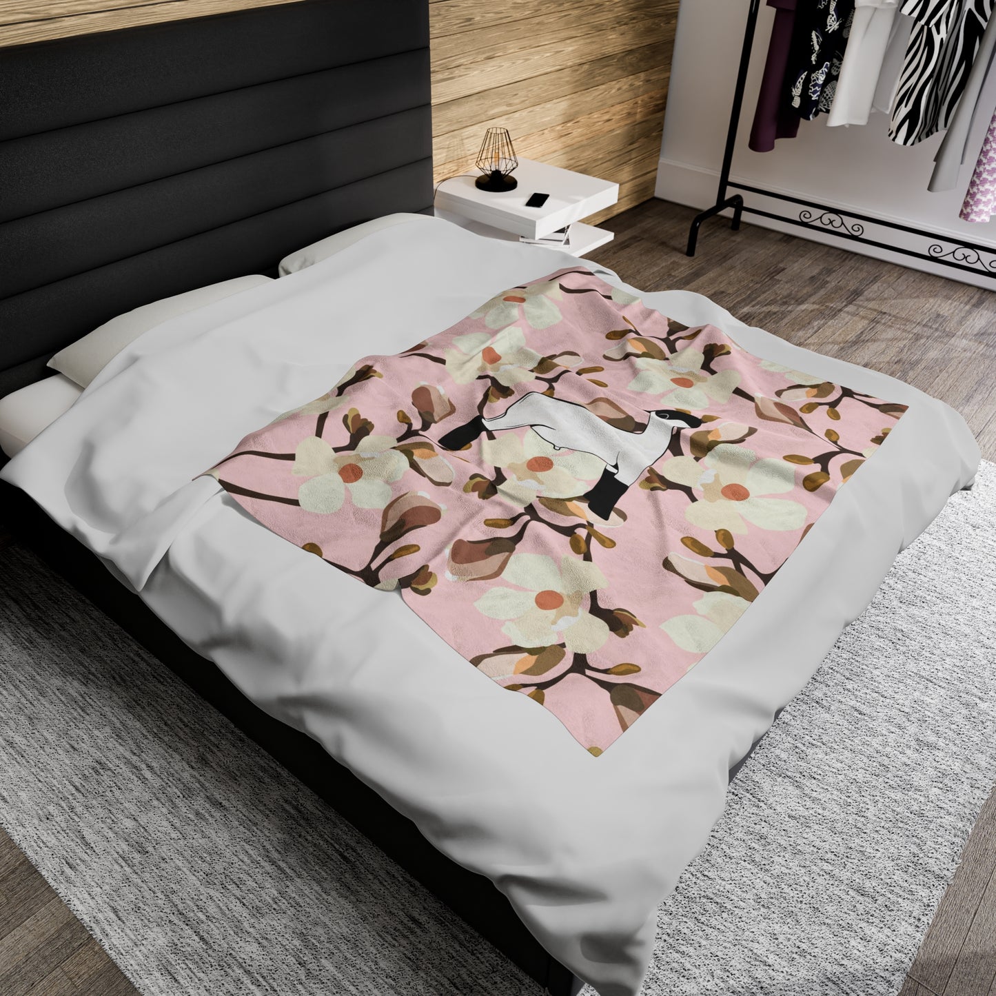 Show Lamb Magnolia Floral Velveteen Plush Blanket | Show Lamb Gift | Livestock Buyer Gifts | Show Livestock Gift | Livestock Award