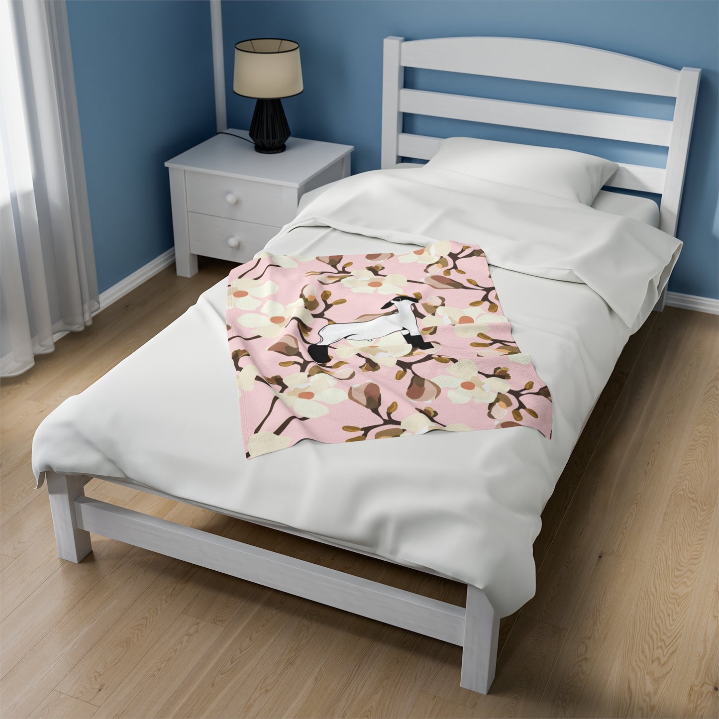 Show Lamb Magnolia Floral Velveteen Plush Blanket | Show Lamb Gift | Livestock Buyer Gifts | Show Livestock Gift | Livestock Award