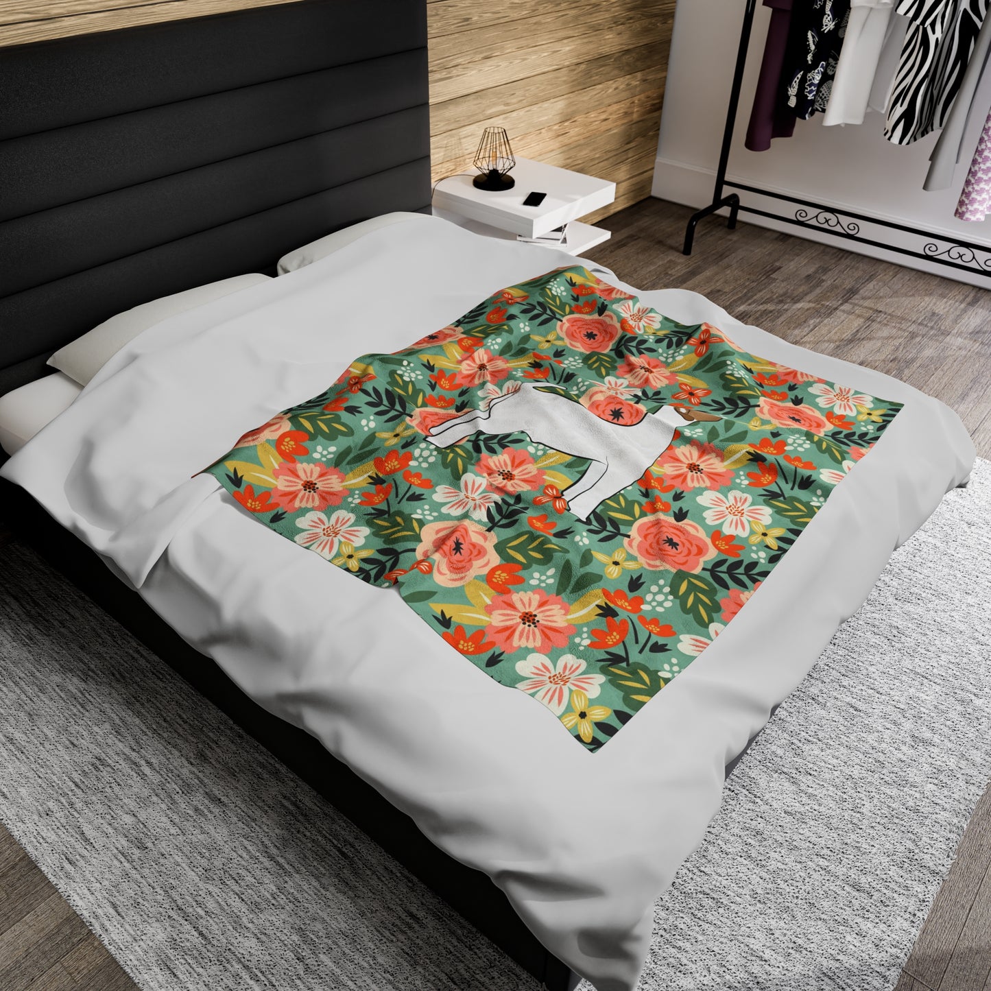 Show Goat Floral Velveteen Plush Blanket | Show Goat Gift | Livestock Buyer Gifts | Show Livestock Gift | Livestock Award