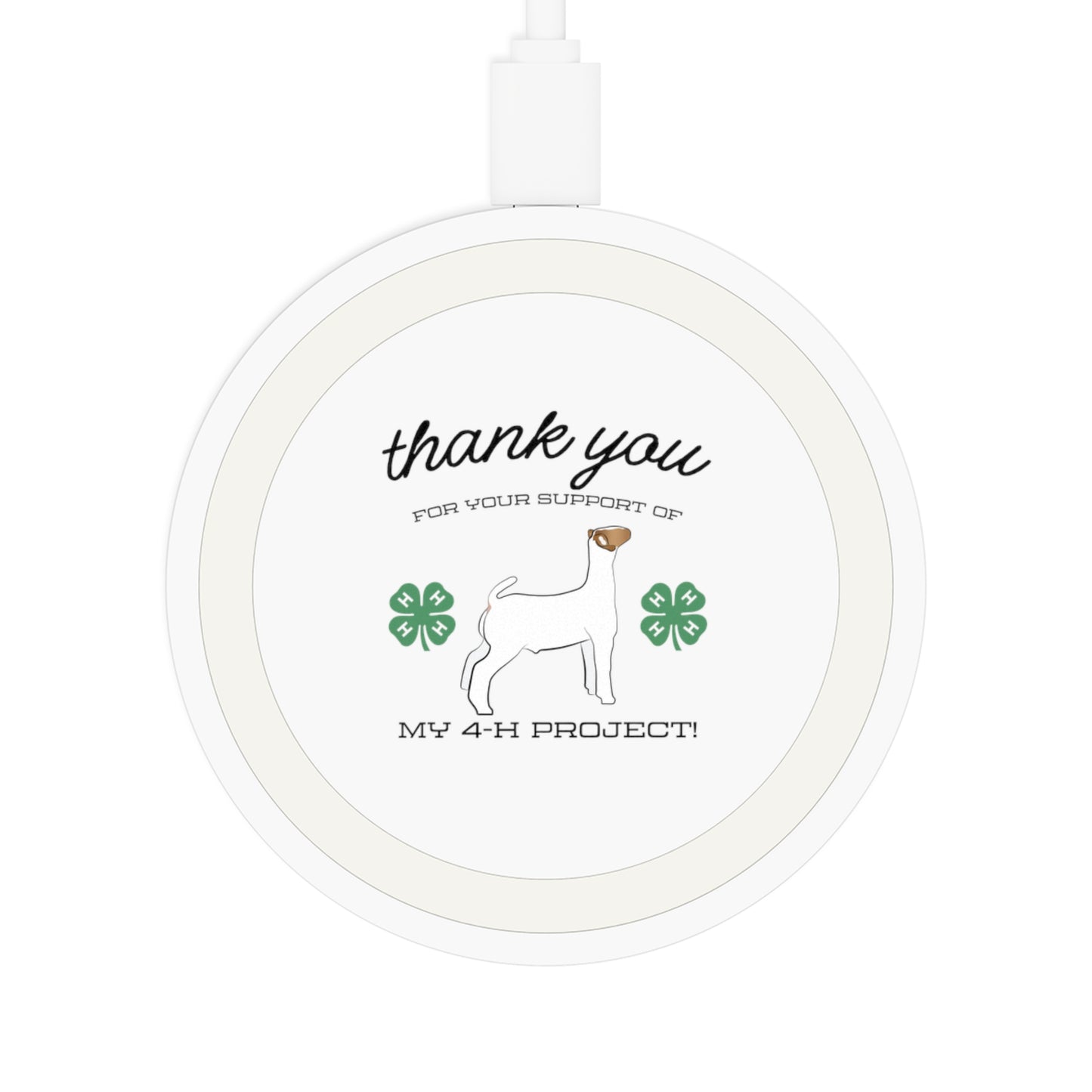 4H Club Buyers Gift Wireless Charging Pad Show Goat Buyer Gift | 4-H Clover | County Fair Buyers Gift | Livestock Thank You Gift |