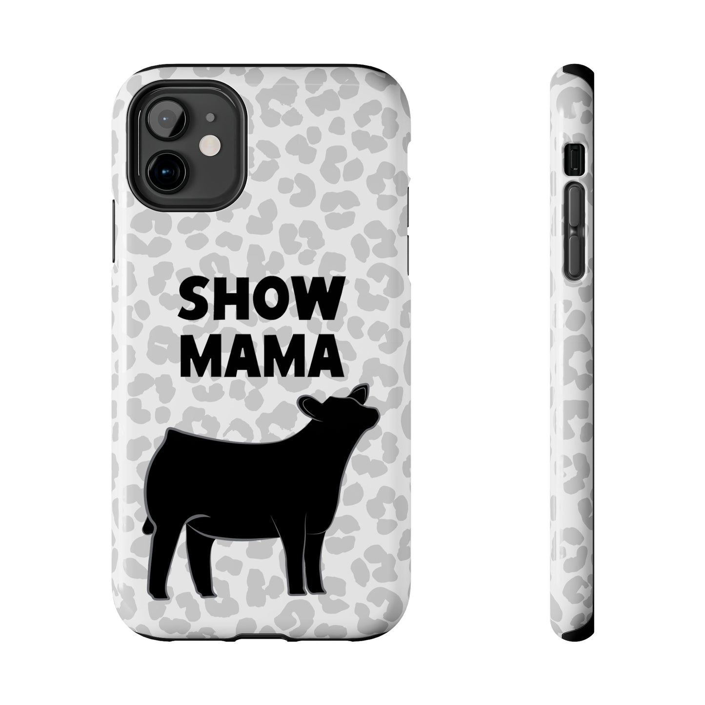 Show Mama Angus Show Heifer Leopard Print Phone Cases | Livestock Phone Case | Gifts for Her | 4H Club Gifts | Show Heifer Phone Case
