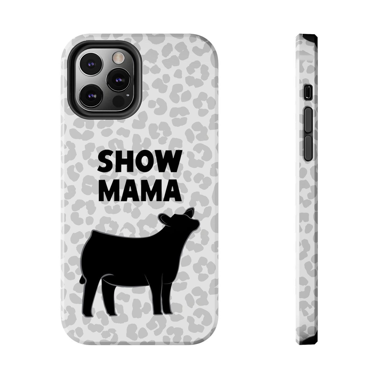 Show Mama Angus Show Heifer Leopard Print Phone Cases | Livestock Phone Case | Gifts for Her | 4H Club Gifts | Show Heifer Phone Case