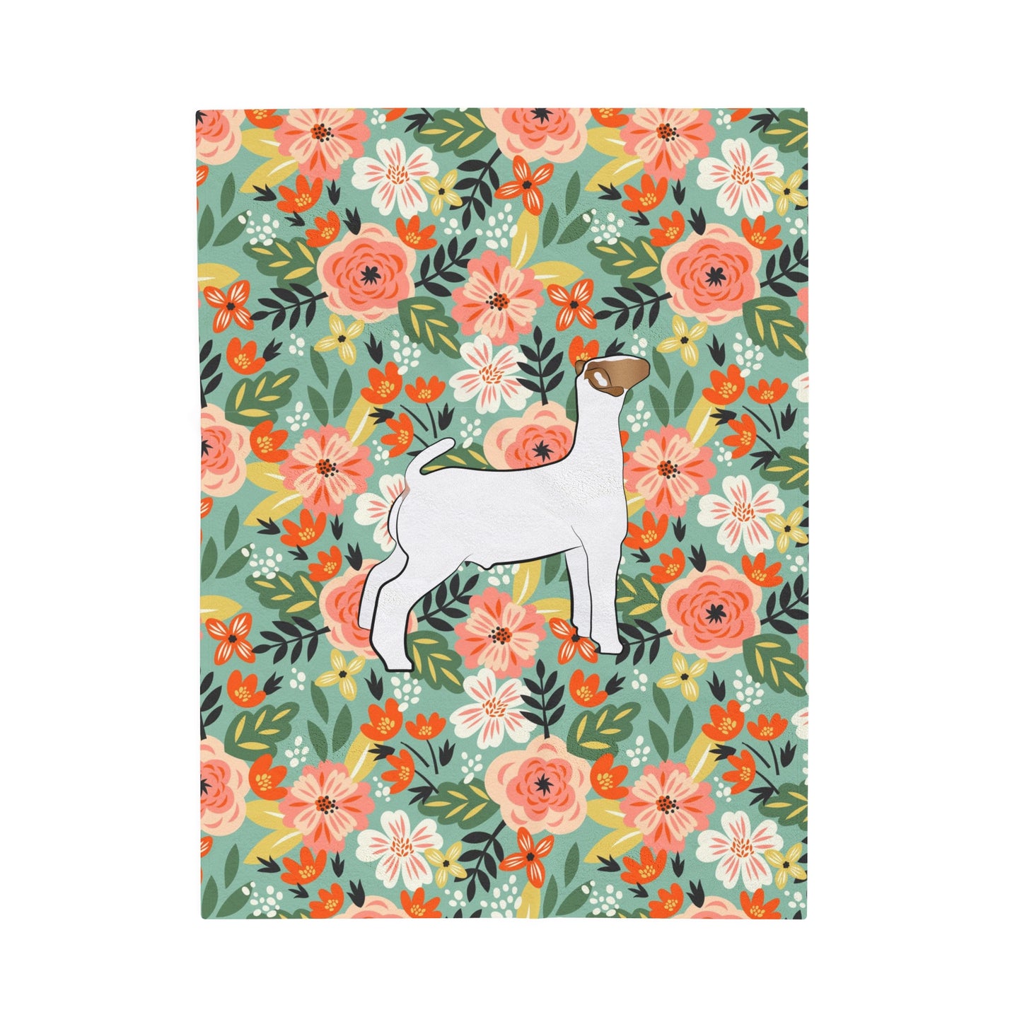 Show Goat Floral Velveteen Plush Blanket | Show Goat Gift | Livestock Buyer Gifts | Show Livestock Gift | Livestock Award