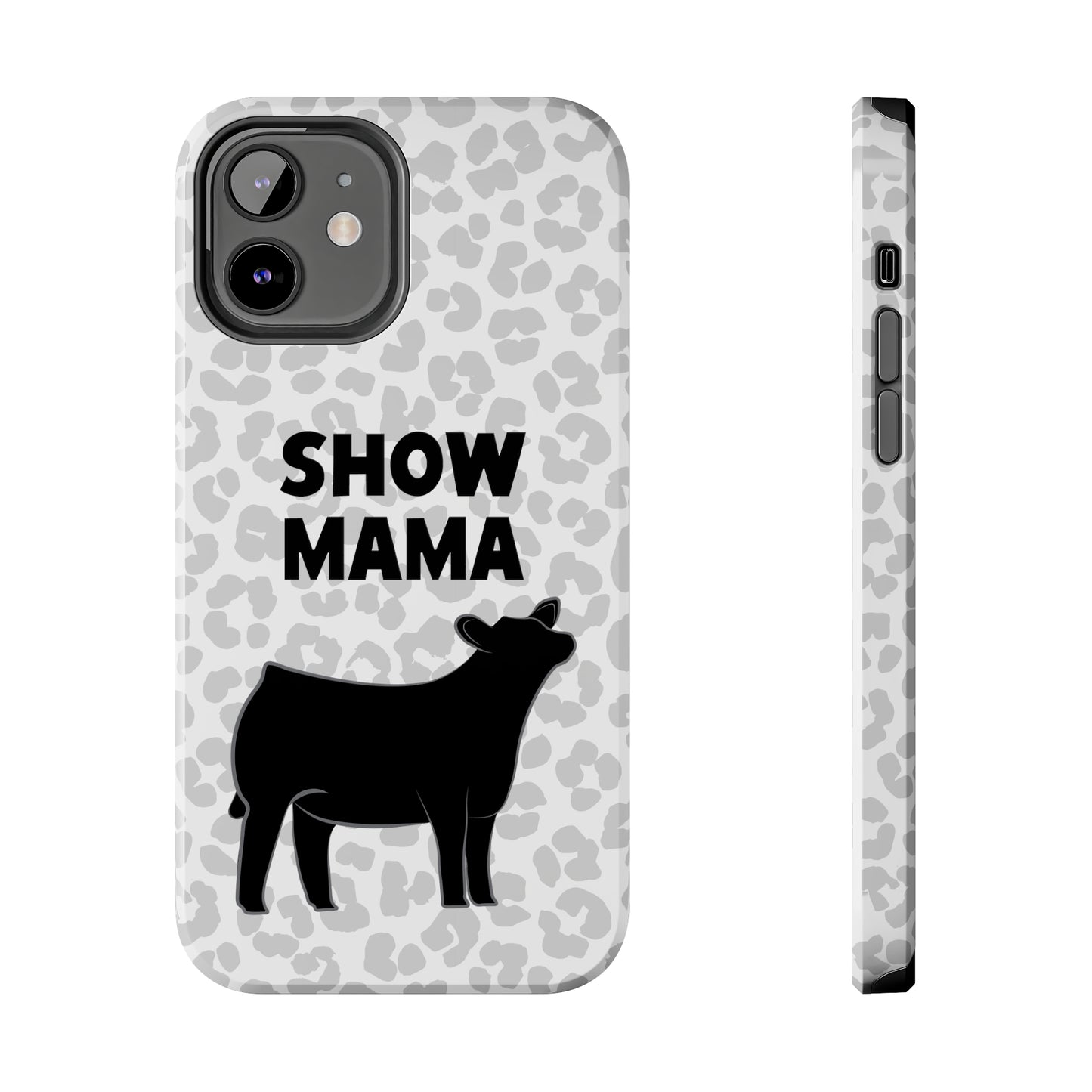 Show Mama Angus Show Heifer Leopard Print Phone Cases | Livestock Phone Case | Gifts for Her | 4H Club Gifts | Show Heifer Phone Case