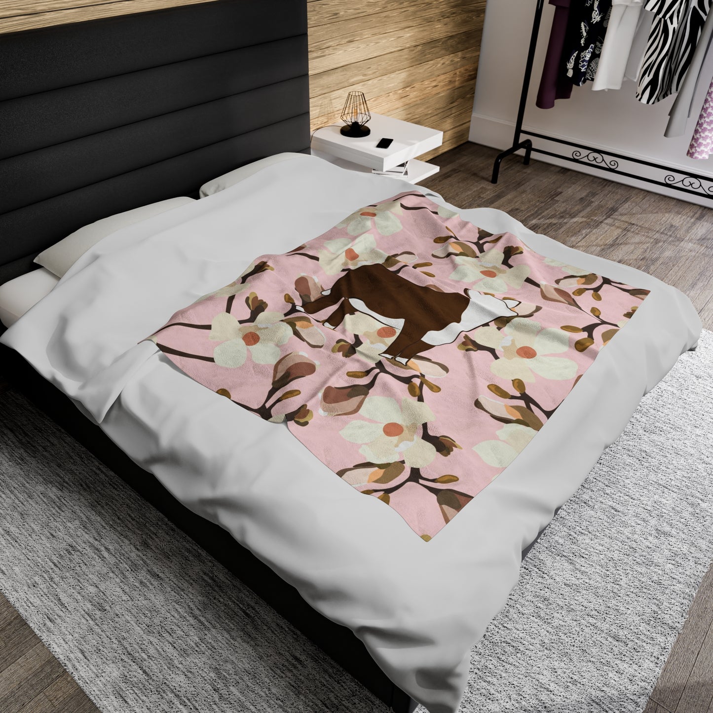 Hereford Heifer Floral Velveteen Plush Blanket | Show Heifer Gift | Livestock Buyer Gifts | Show Livestock Gift | Livestock Award