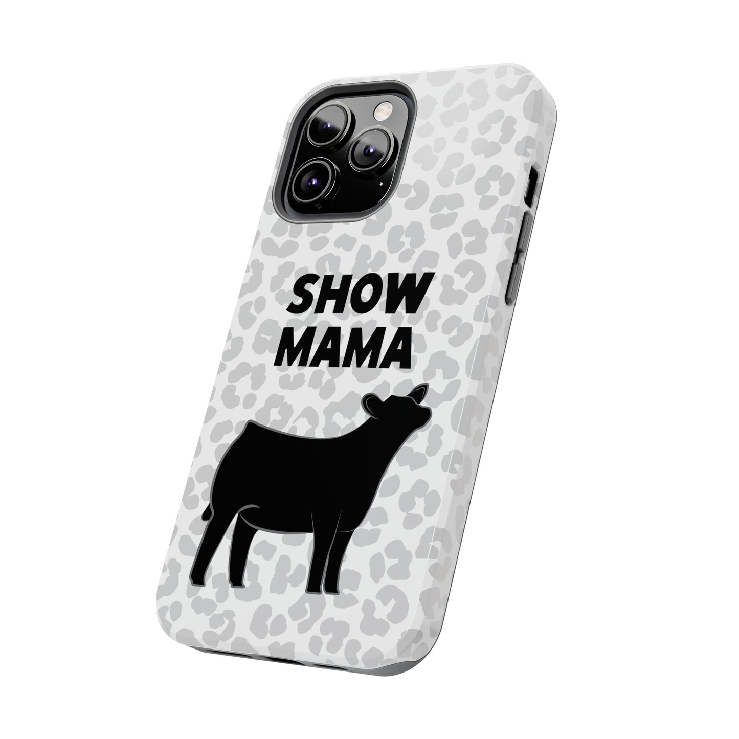 Show Mama Angus Show Heifer Leopard Print Phone Cases | Livestock Phone Case | Gifts for Her | 4H Club Gifts | Show Heifer Phone Case