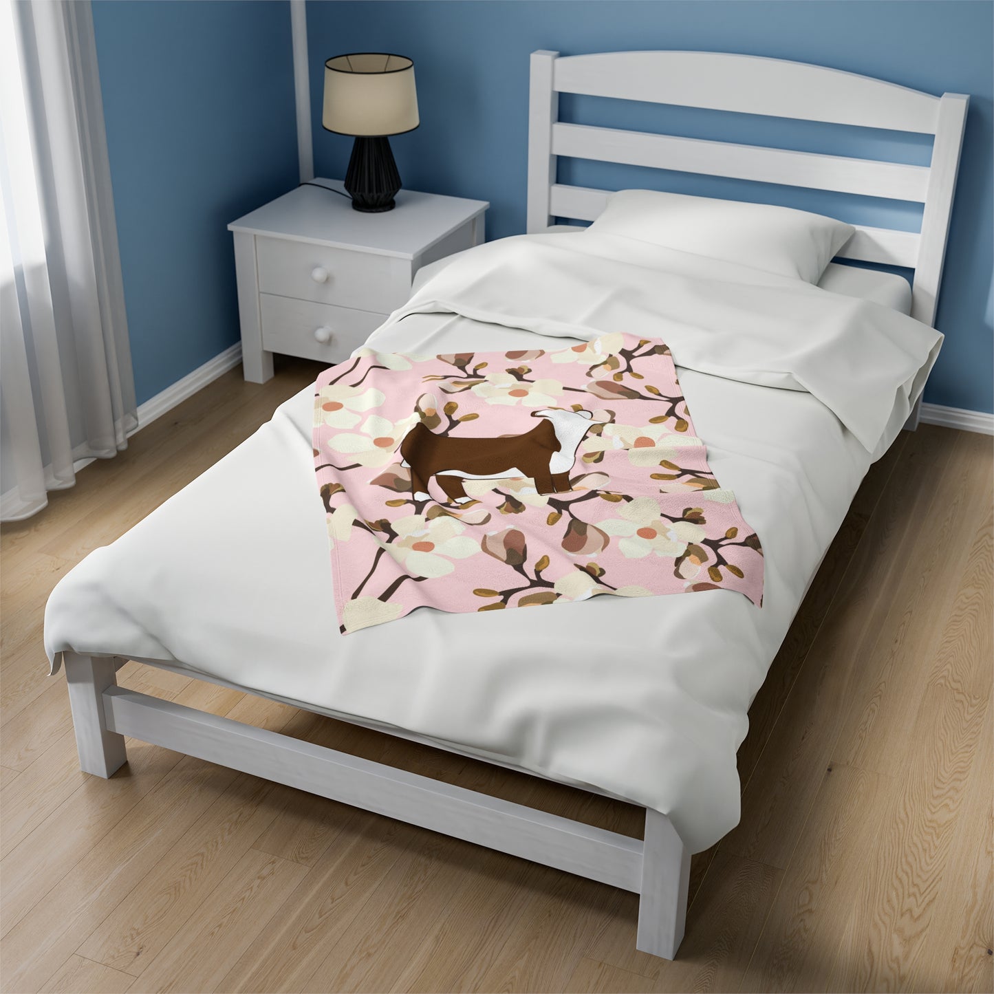 Hereford Heifer Floral Velveteen Plush Blanket | Show Heifer Gift | Livestock Buyer Gifts | Show Livestock Gift | Livestock Award