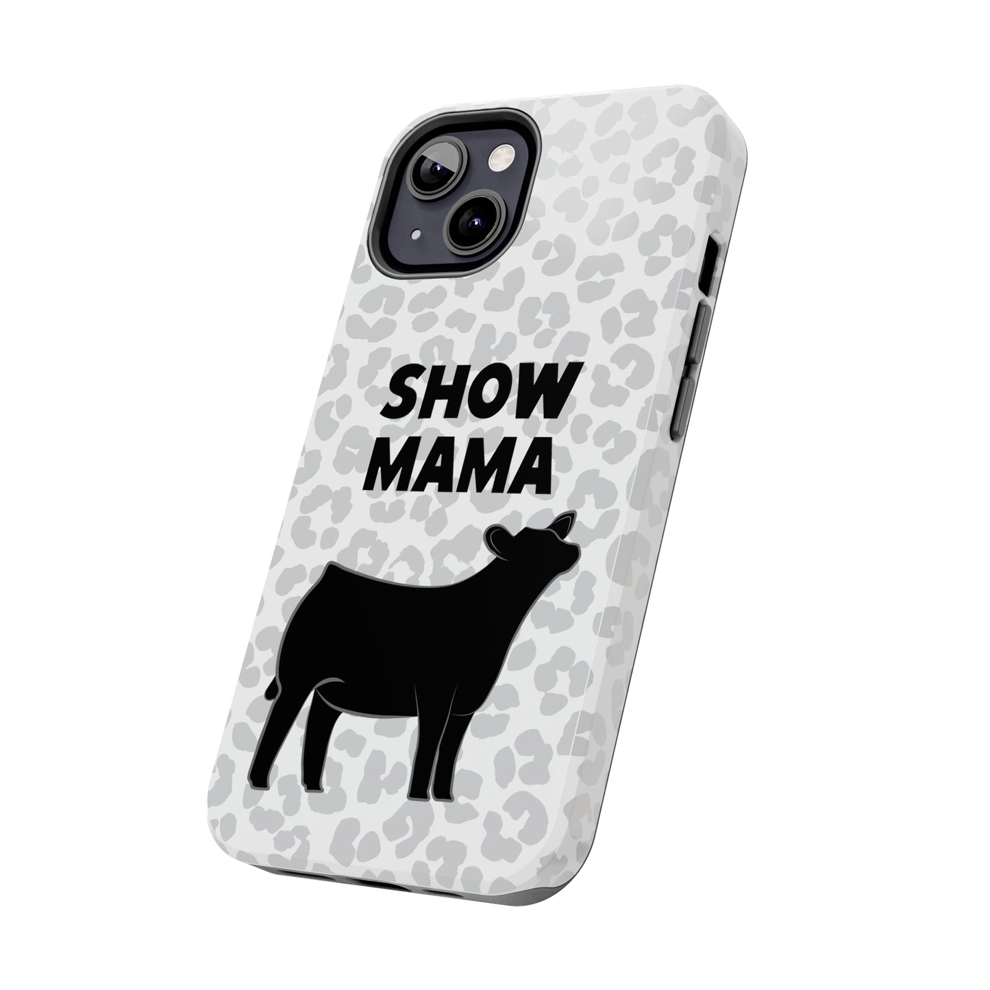 Show Mama Angus Show Heifer Leopard Print Phone Cases | Livestock Phone Case | Gifts for Her | 4H Club Gifts | Show Heifer Phone Case