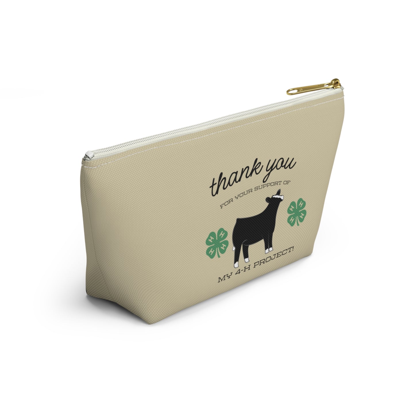 4H Club Buyers Gift Accessory Pouch | Show Steer Buyer Gift | 4-H Clover | County Fair Buyers Gift | Livestock Thank You Gift