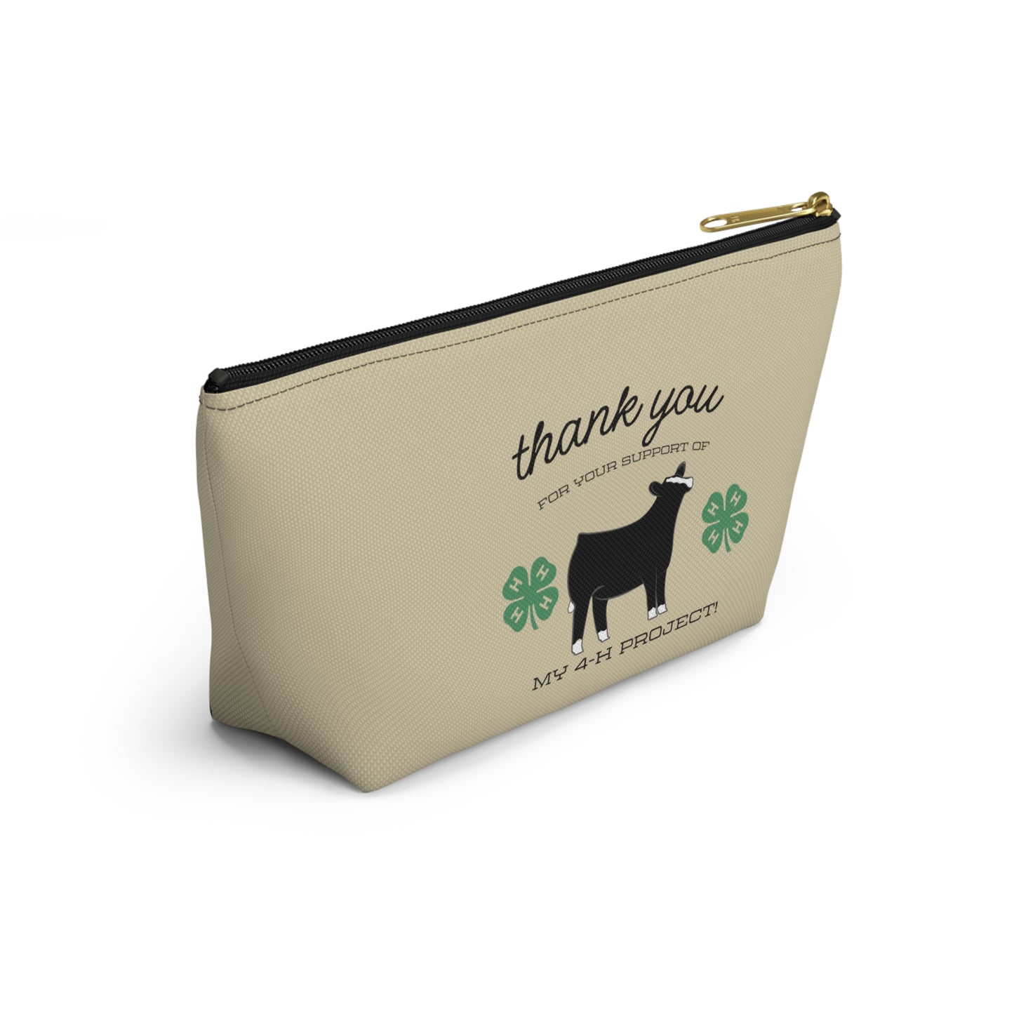 4H Club Buyers Gift Accessory Pouch | Show Steer Buyer Gift | 4-H Clover | County Fair Buyers Gift | Livestock Thank You Gift