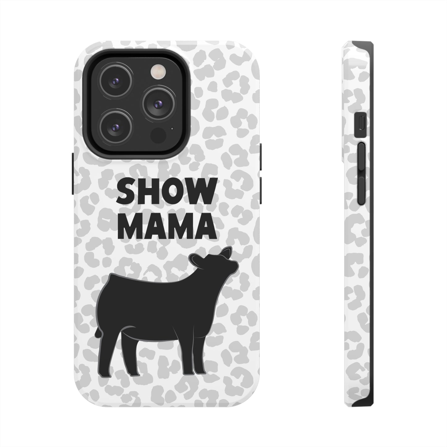 Show Mama Angus Show Heifer Leopard Print Phone Cases | Livestock Phone Case | Gifts for Her | 4H Club Gifts | Show Heifer Phone Case