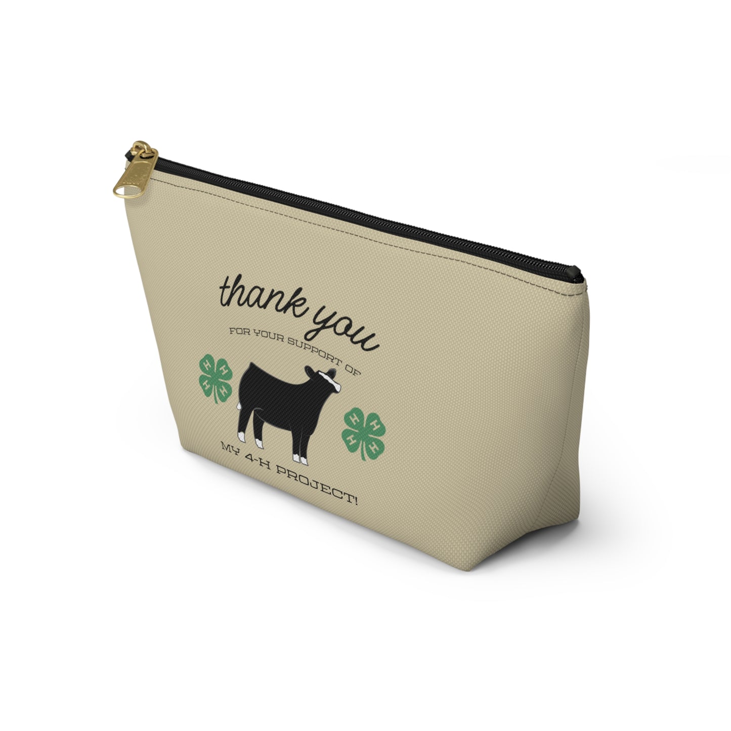 4H Club Buyers Gift Accessory Pouch | Show Steer Buyer Gift | 4-H Clover | County Fair Buyers Gift | Livestock Thank You Gift