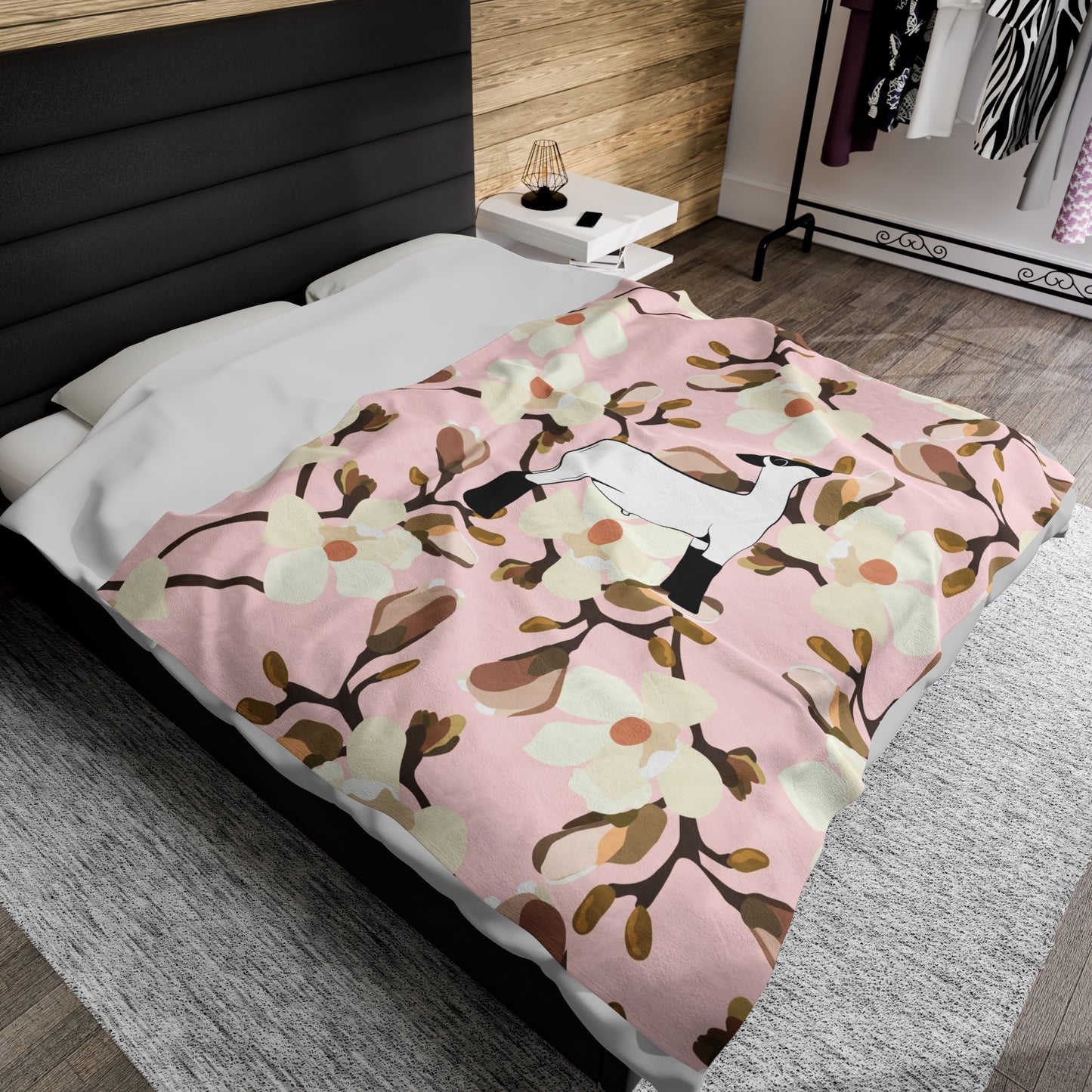 Show Lamb Magnolia Floral Velveteen Plush Blanket | Show Lamb Gift | Livestock Buyer Gifts | Show Livestock Gift | Livestock Award