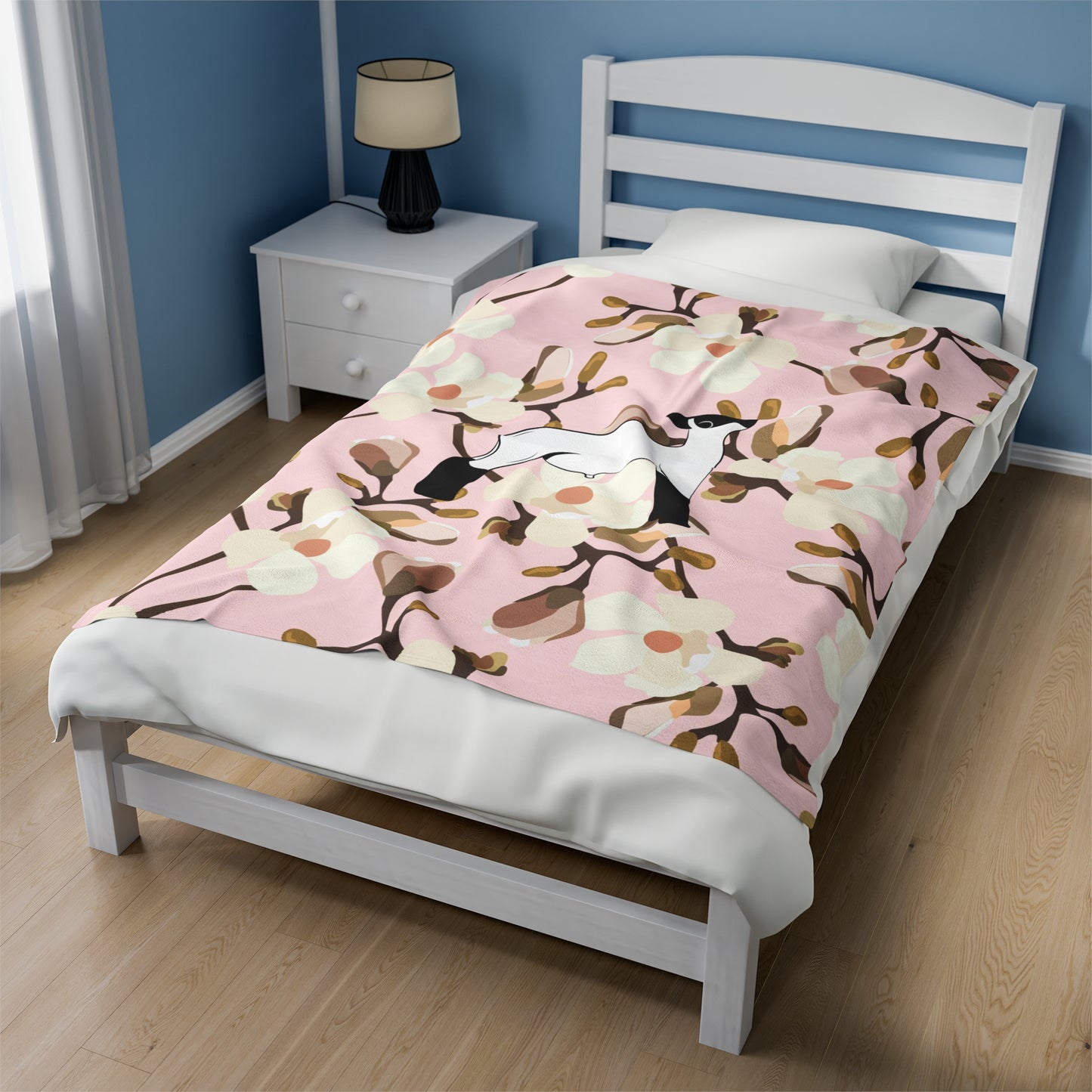 Show Lamb Magnolia Floral Velveteen Plush Blanket | Show Lamb Gift | Livestock Buyer Gifts | Show Livestock Gift | Livestock Award