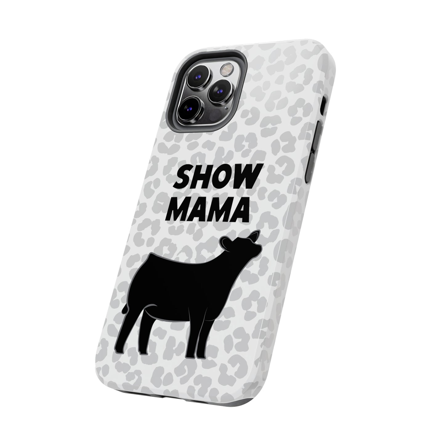 Show Mama Angus Show Heifer Leopard Print Phone Cases | Livestock Phone Case | Gifts for Her | 4H Club Gifts | Show Heifer Phone Case