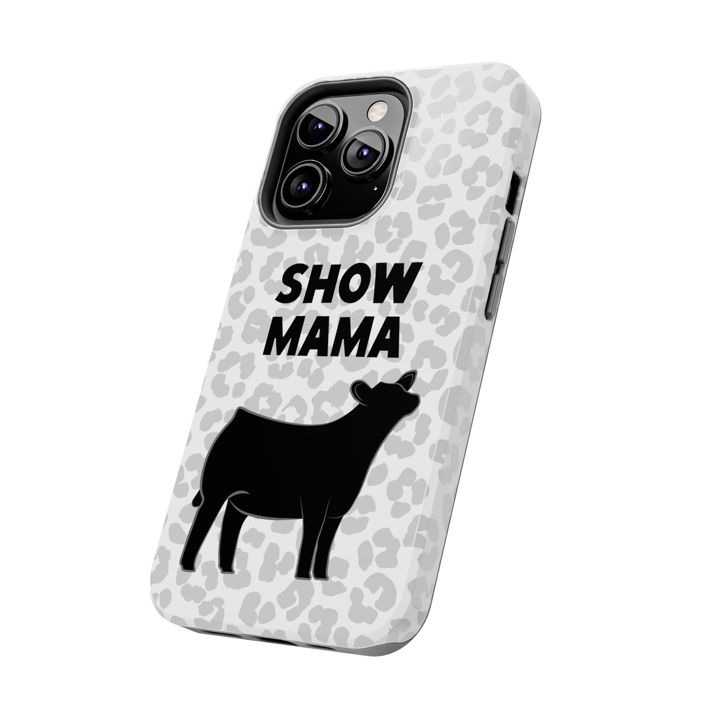 Show Mama Angus Show Heifer Leopard Print Phone Cases | Livestock Phone Case | Gifts for Her | 4H Club Gifts | Show Heifer Phone Case