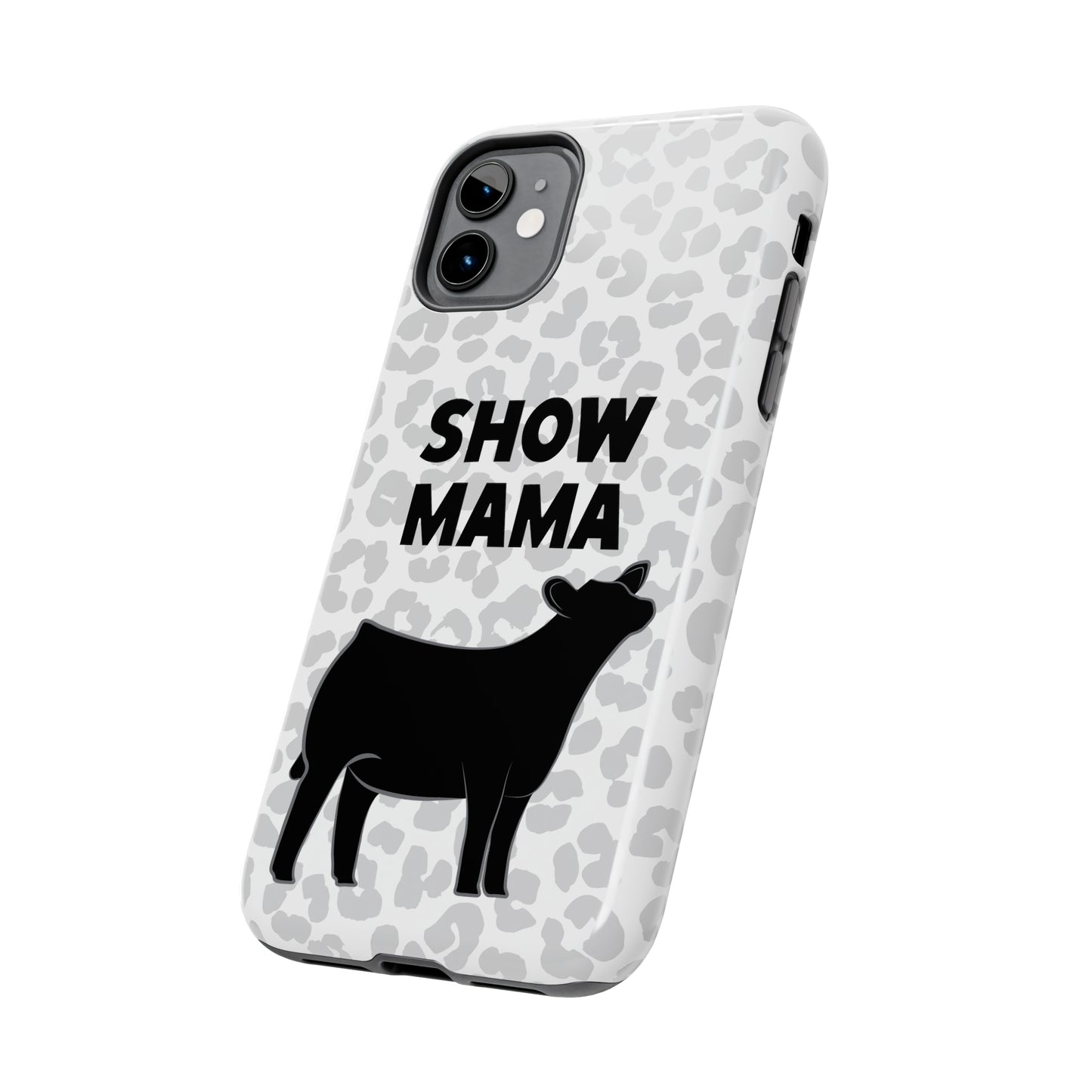 Show Mama Angus Show Heifer Leopard Print Phone Cases | Livestock Phone Case | Gifts for Her | 4H Club Gifts | Show Heifer Phone Case