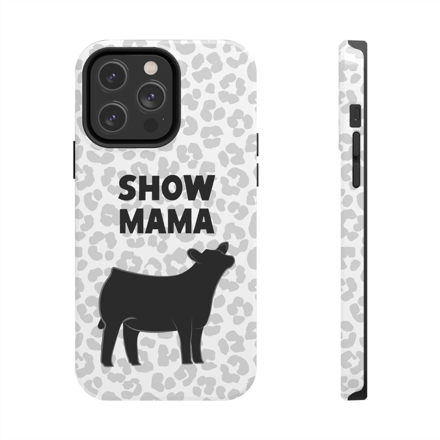 Show Mama Angus Show Heifer Leopard Print Phone Cases | Livestock Phone Case | Gifts for Her | 4H Club Gifts | Show Heifer Phone Case