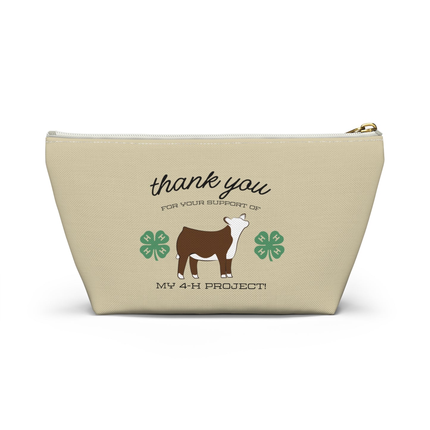 4H Club Buyers Gift Accessory Pouch | Show Steer Buyer Gift | 4-H Clover | County Fair Buyers Gift | Livestock Thank You Gift