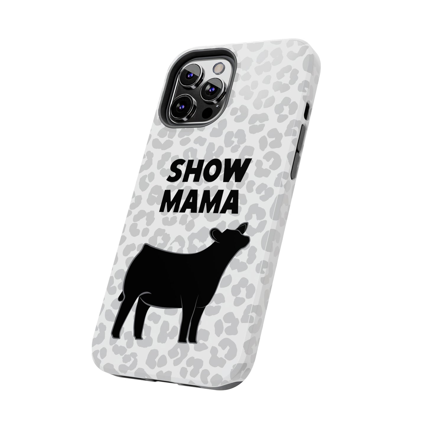 Show Mama Angus Show Heifer Leopard Print Phone Cases | Livestock Phone Case | Gifts for Her | 4H Club Gifts | Show Heifer Phone Case