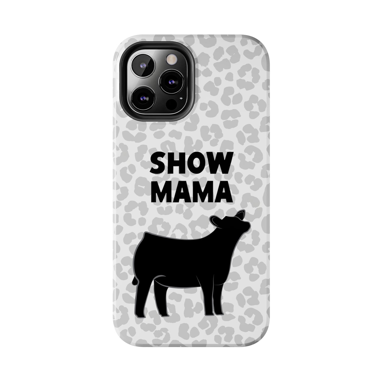 Show Mama Angus Show Heifer Leopard Print Phone Cases | Livestock Phone Case | Gifts for Her | 4H Club Gifts | Show Heifer Phone Case
