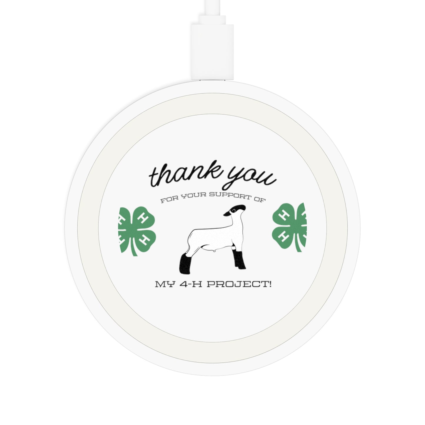 4H Club Buyers Gift Wireless Charging Pad Show Lamb Buyer Gift | 4-H Clover | County Fair Buyers Gift | Livestock Thank You Gift |