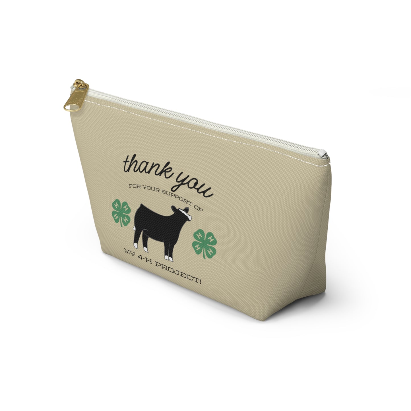 4H Club Buyers Gift Accessory Pouch | Show Steer Buyer Gift | 4-H Clover | County Fair Buyers Gift | Livestock Thank You Gift