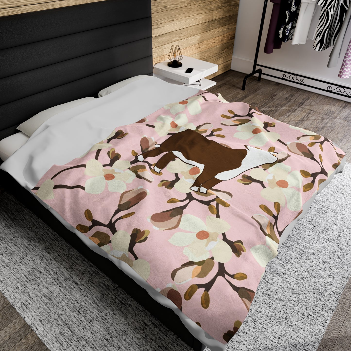 Hereford Heifer Floral Velveteen Plush Blanket | Show Heifer Gift | Livestock Buyer Gifts | Show Livestock Gift | Livestock Award