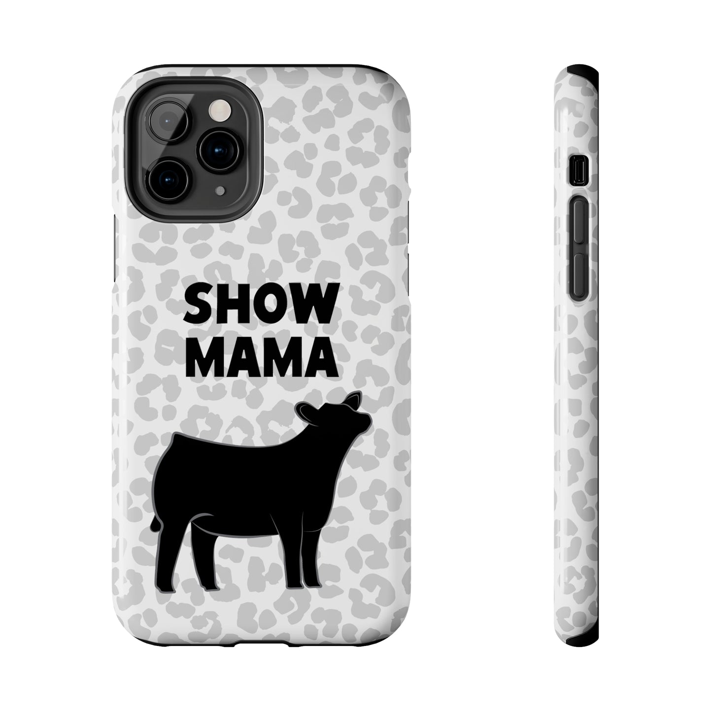 Show Mama Angus Show Heifer Leopard Print Phone Cases | Livestock Phone Case | Gifts for Her | 4H Club Gifts | Show Heifer Phone Case