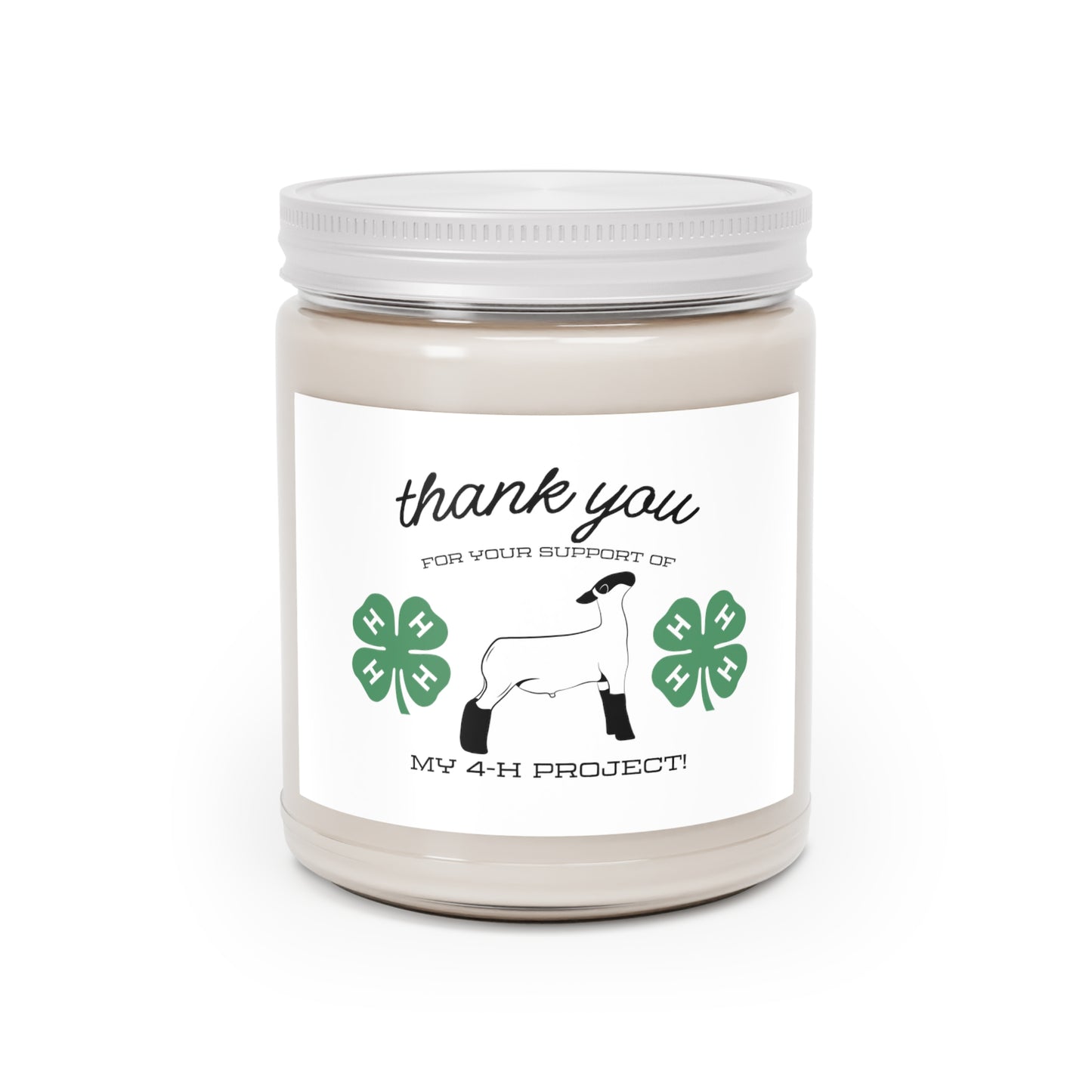 4H Club Buyers Gift Scented Candles, 9oz | Show Lamb Buyer Gift | 4-H Clover | County Fair Buyers Gift | Livestock Thank You Gift