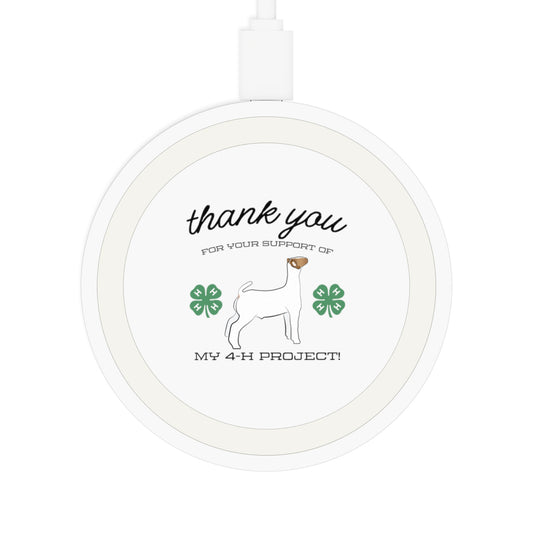 4H Club Buyers Gift Wireless Charging Pad  Show Goat Buyer Gift | 4-H Clover | County Fair Buyers Gift | Livestock Thank You Gift |