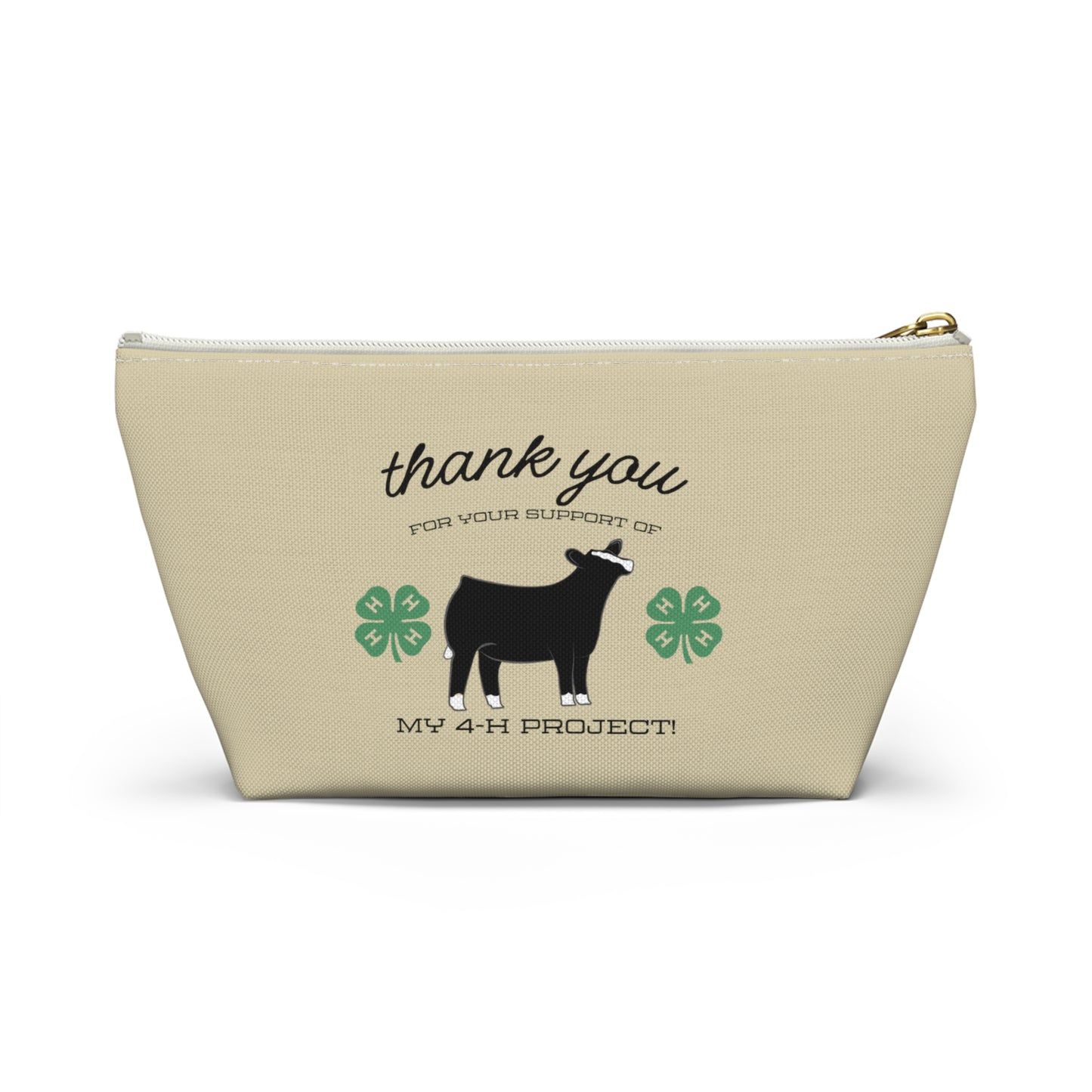 4H Club Buyers Gift Accessory Pouch | Show Steer Buyer Gift | 4-H Clover | County Fair Buyers Gift | Livestock Thank You Gift