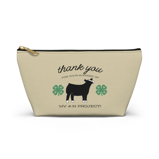 4H Club Buyers Gift Accessory Pouch | Show Steer Buyer Gift | 4-H Clover | County Fair Buyers Gift | Livestock Thank You Gift