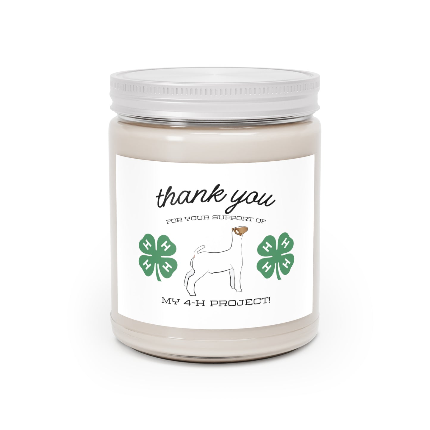 4H Club Buyers Gift Scented Candles, 9oz | Show Goat Buyer Gift | 4-H Clover | County Fair Buyers Gift | Livestock Thank You Gift