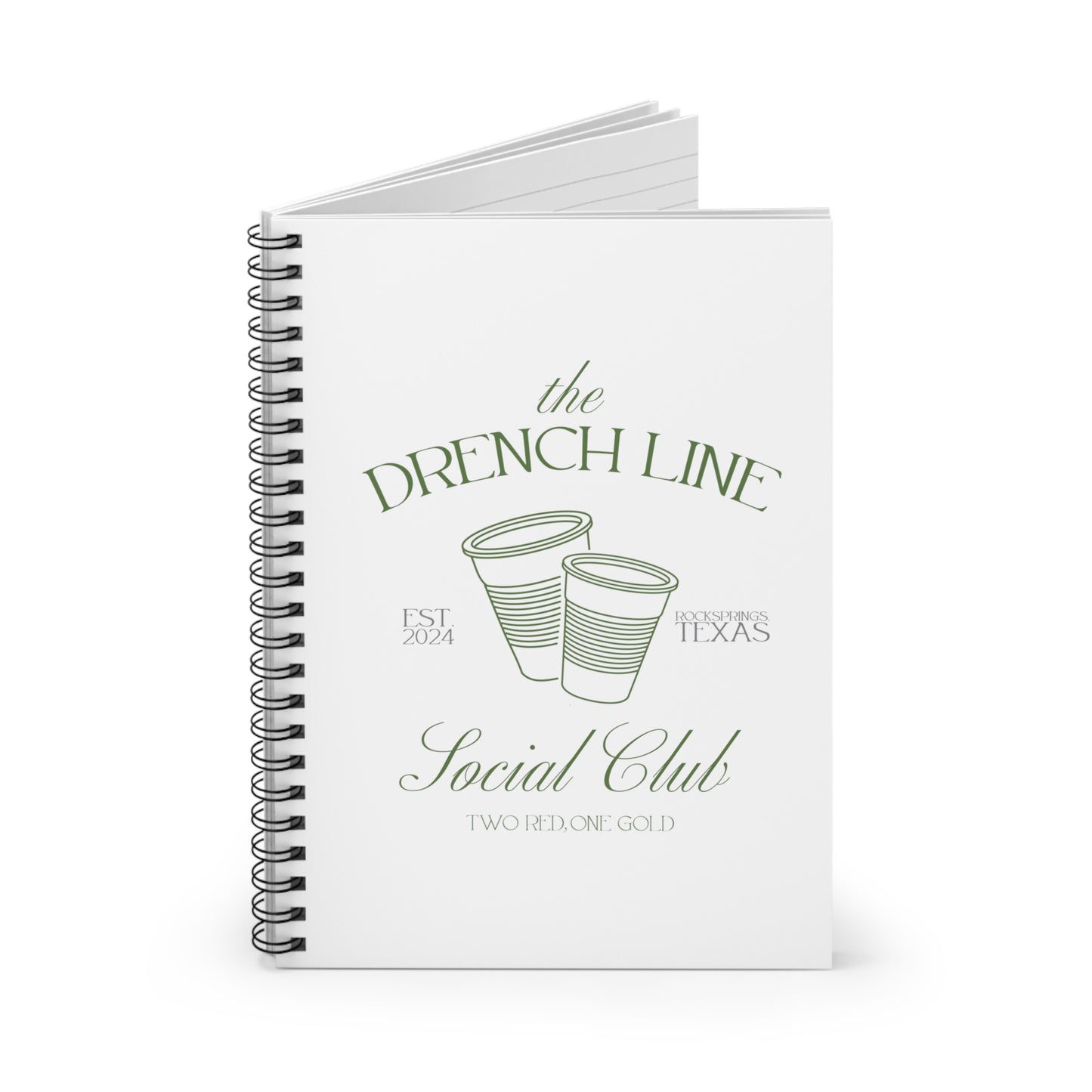 The Drench Line Social Club Spiral Notebook | Livestock Country Club | Stock Show Style | 4H Club Gifts | Solo Cup