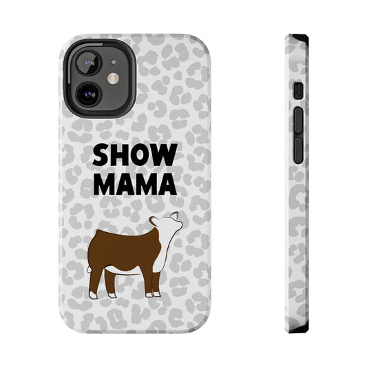 Show Mama Hereford Show Heifer Leopard Print Phone Cases | Livestock Phone Case | Livestock Gifts for Her