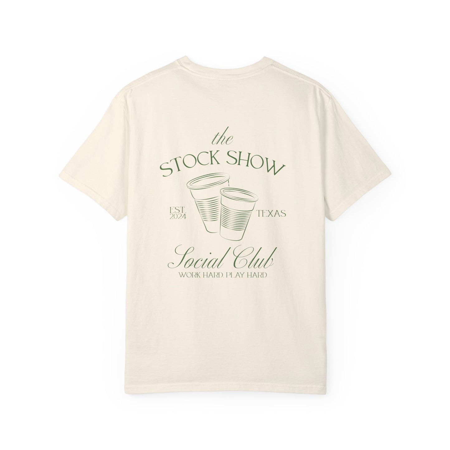 The Stock Show Social Club Unisex COMFORT COLORS T-shirt (Solo Cups Design) | Livestock Country Club | Stock Show Mom Style | 4H & FFA Club