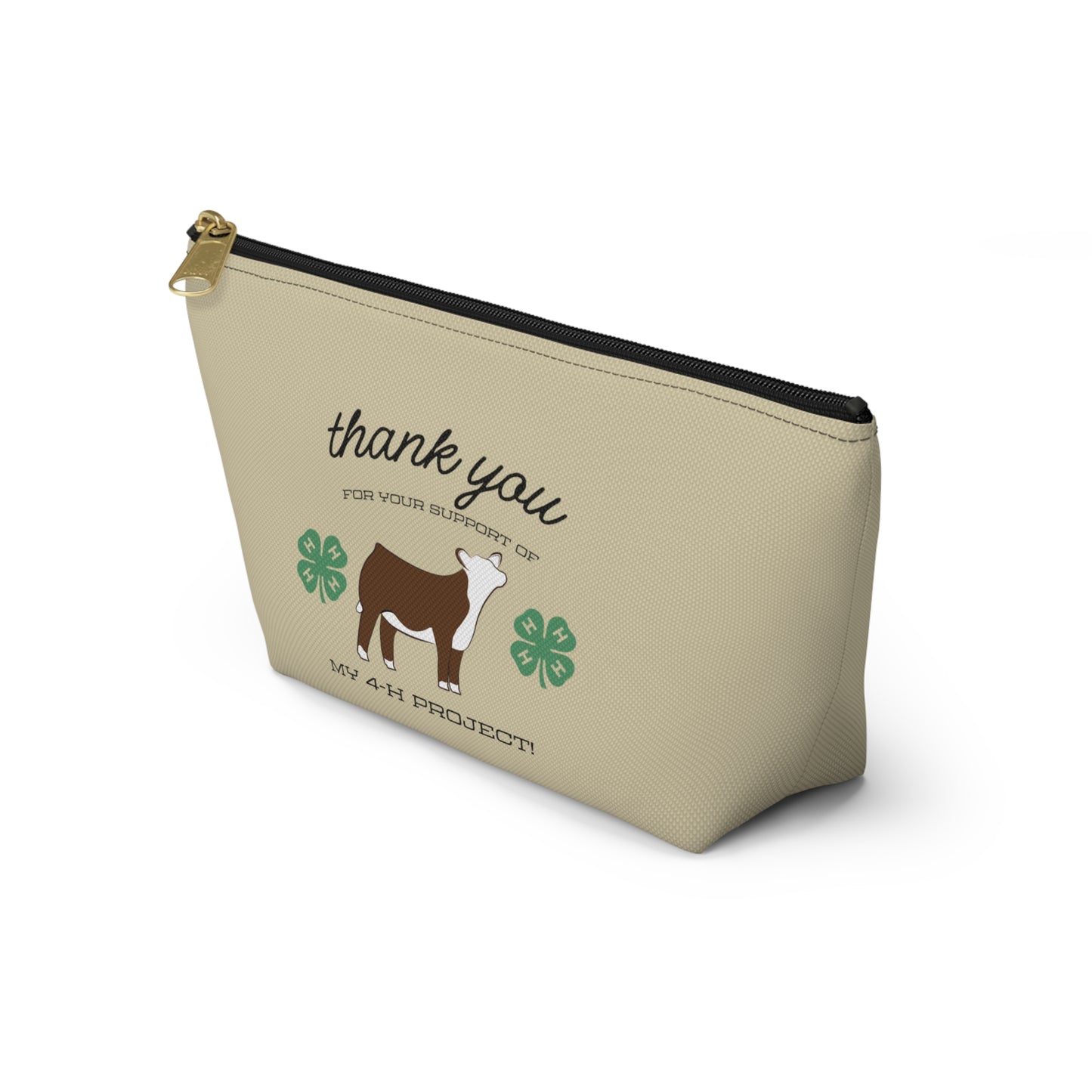 4H Club Buyers Gift Accessory Pouch | Show Steer Buyer Gift | 4-H Clover | County Fair Buyers Gift | Livestock Thank You Gift