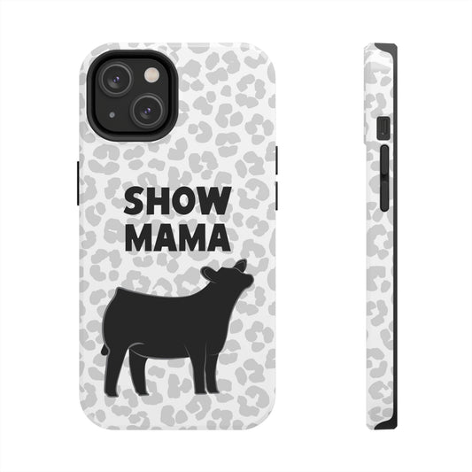 Show Mama Angus Show Heifer Leopard Print Phone Cases | Livestock Phone Case | Gifts for Her | 4H Club Gifts | Show Heifer Phone Case