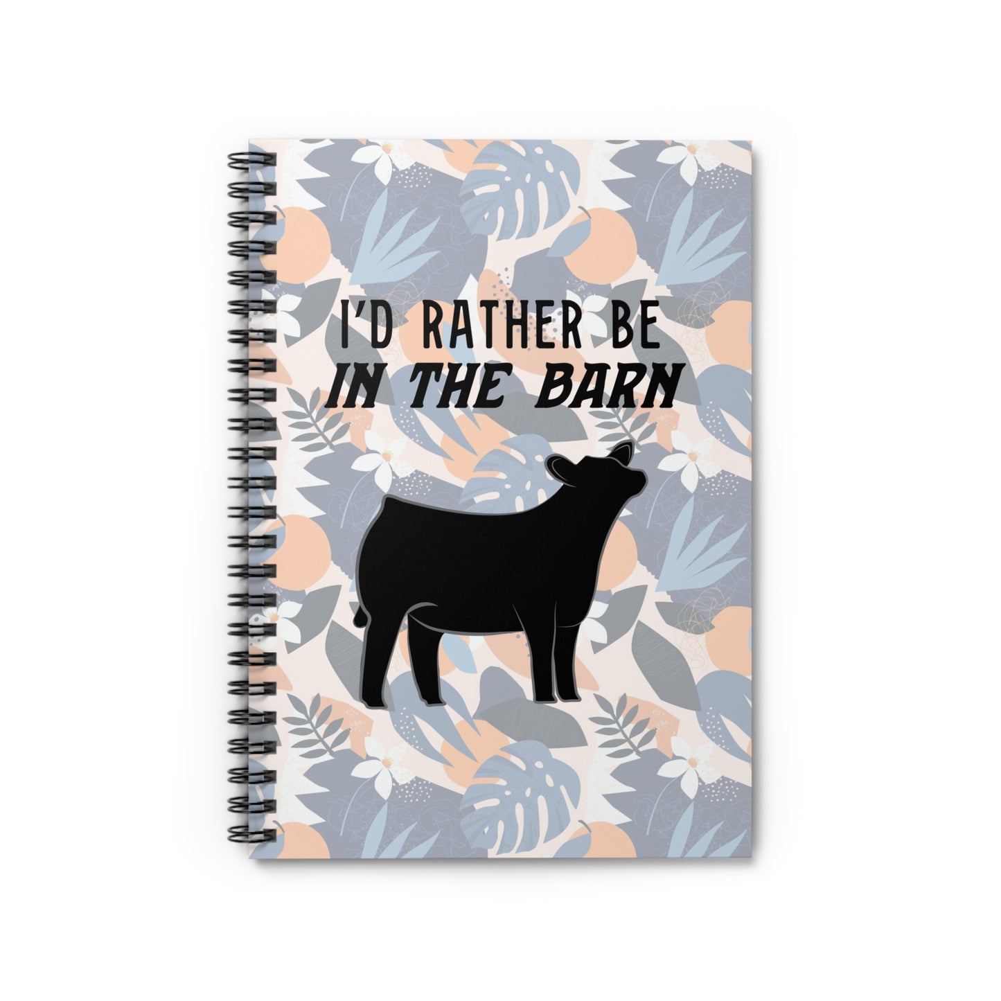 Show Heifer Hawaiian Print "I'd Rather Be in a Barn" Spiral Notebook | Show Lamb Notebook | Livestock Notebook | Show Lambs