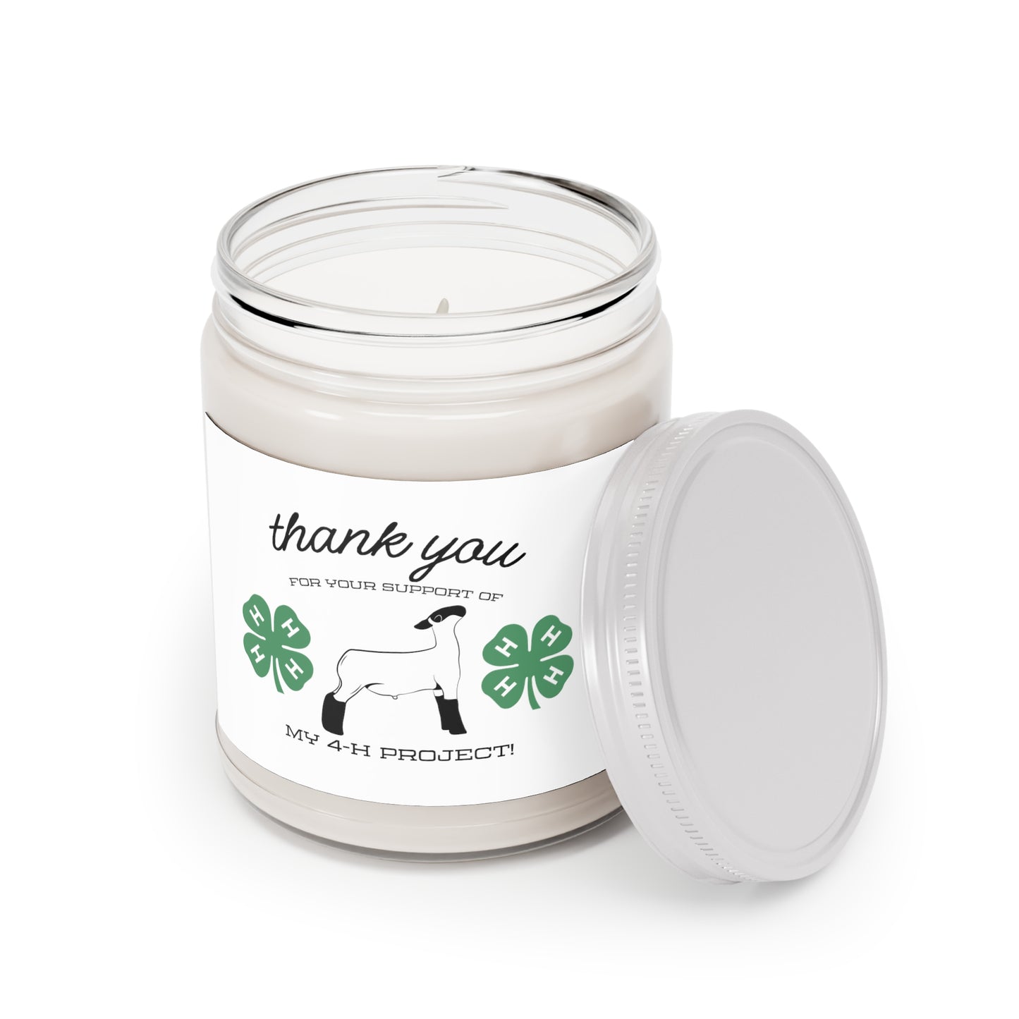 4H Club Buyers Gift Scented Candles, 9oz | Show Lamb Buyer Gift | 4-H Clover | County Fair Buyers Gift | Livestock Thank You Gift