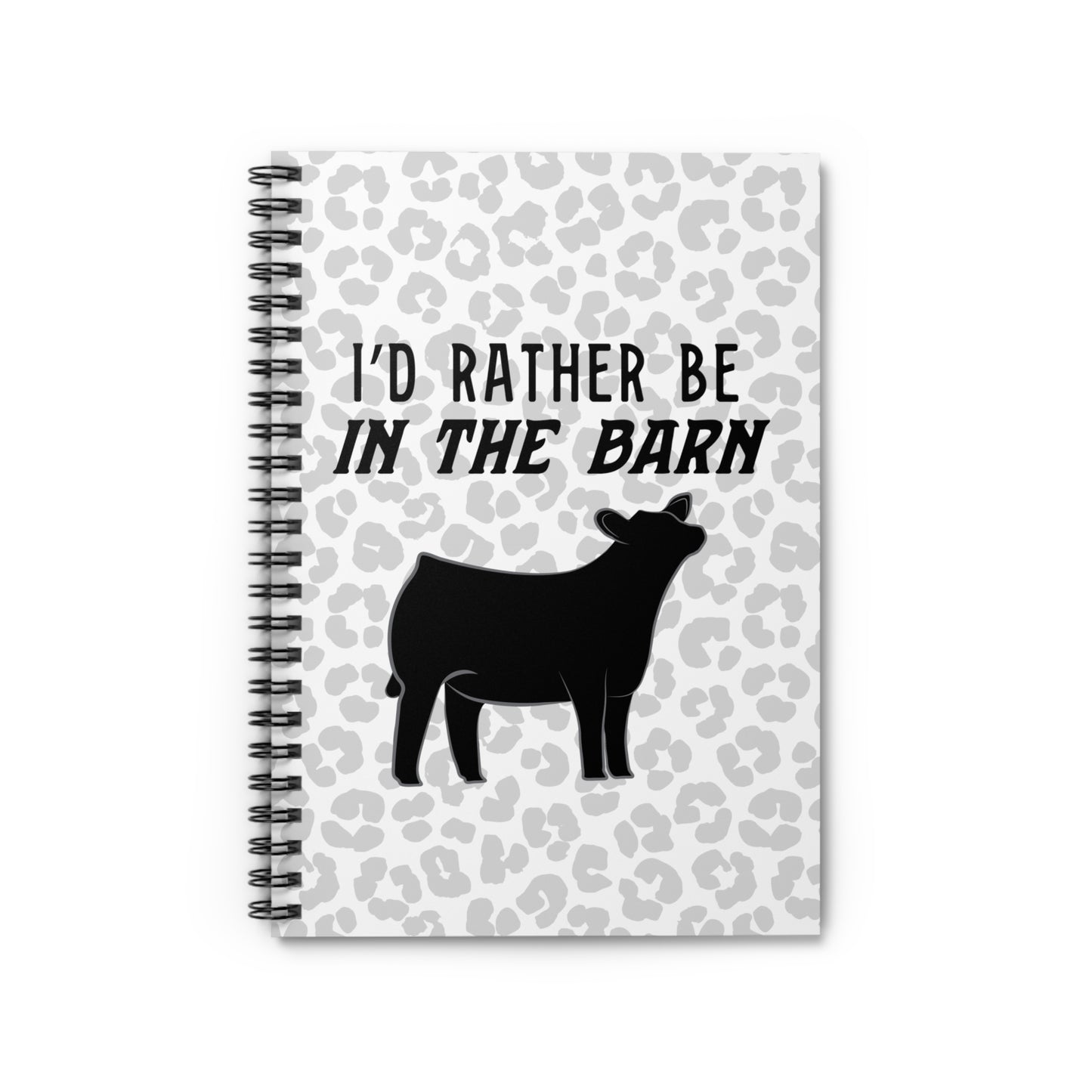 Show Heifer Leopard Print "I'd Rather Be in a Barn" Spiral Notebook | Show Lamb Notebook | Livestock Notebook | Show Lambs