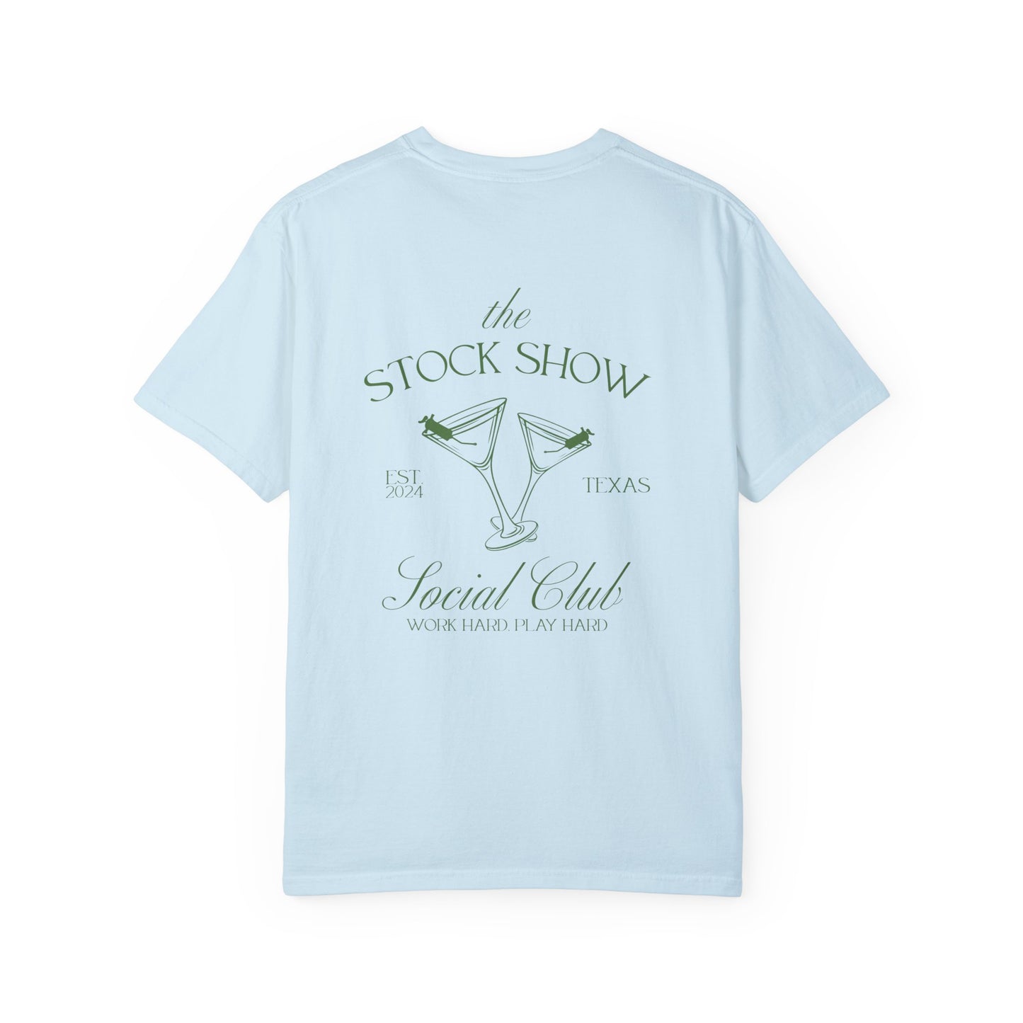 The Stock Show Social Club Unisex COMFORT COLORS T-shirt (Martini Design) | Livestock Country Club | Stock Show Mom Style | 4H & FFA Club