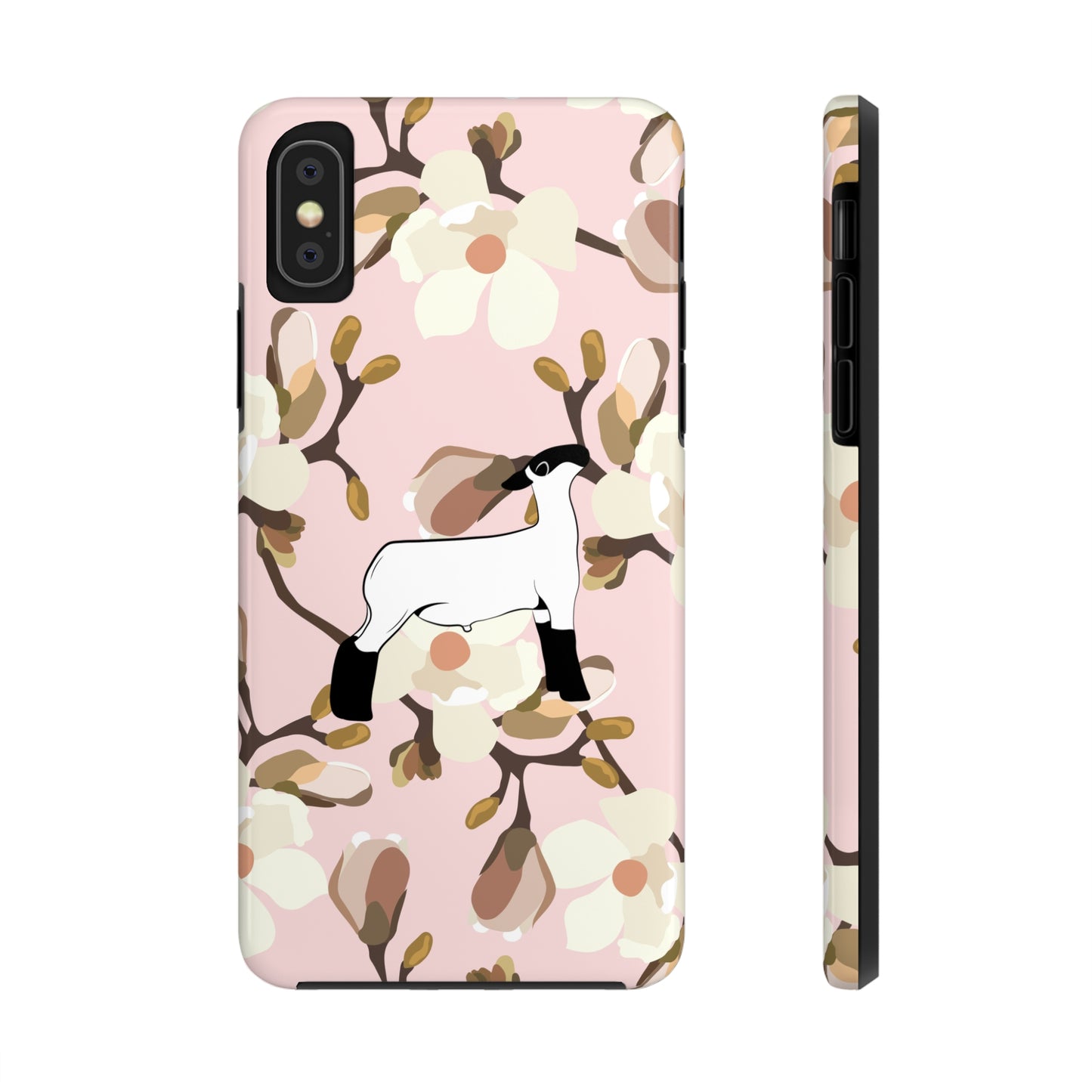 Show Lamb Pink Magnolia Print Phone Cases | Livestock Phone Case | Livestock Gifts for Her | Lamb and Heifer Phone Case