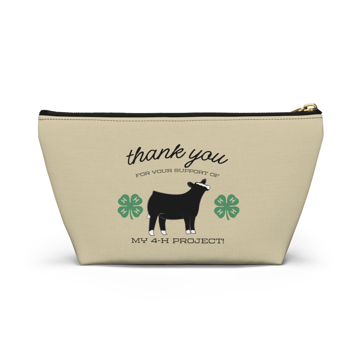 4H Club Buyers Gift Accessory Pouch | Show Steer Buyer Gift | 4-H Clover | County Fair Buyers Gift | Livestock Thank You Gift